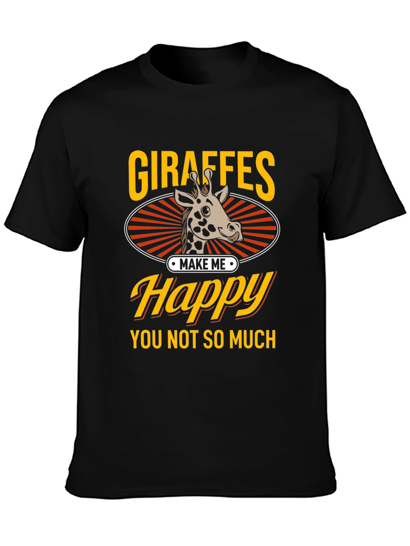 Black Giraffe Lover Graphic Tee - Funny Animal Shirt view 3