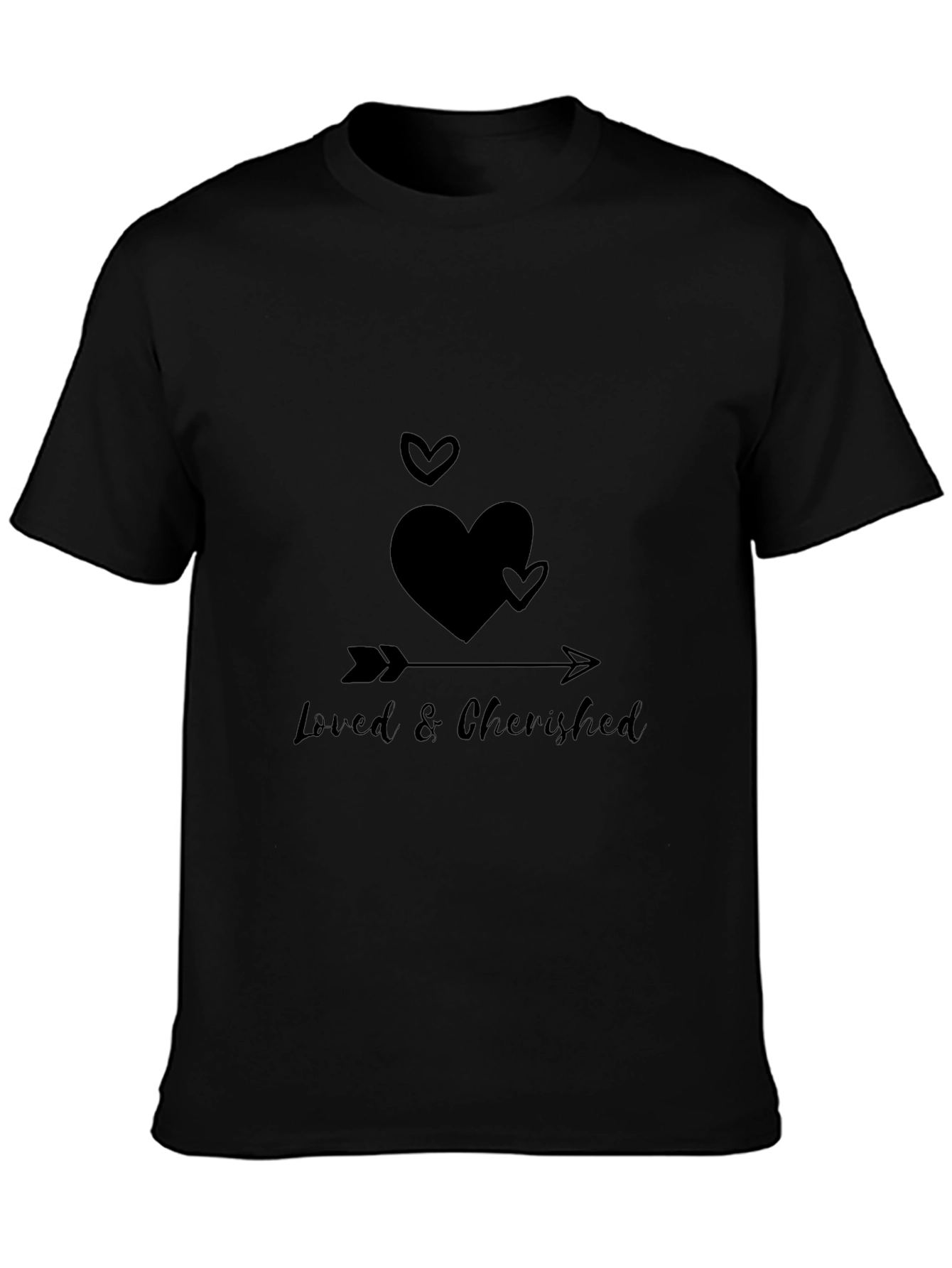 Black Loved & Cherished Black Graphic Tee view 3