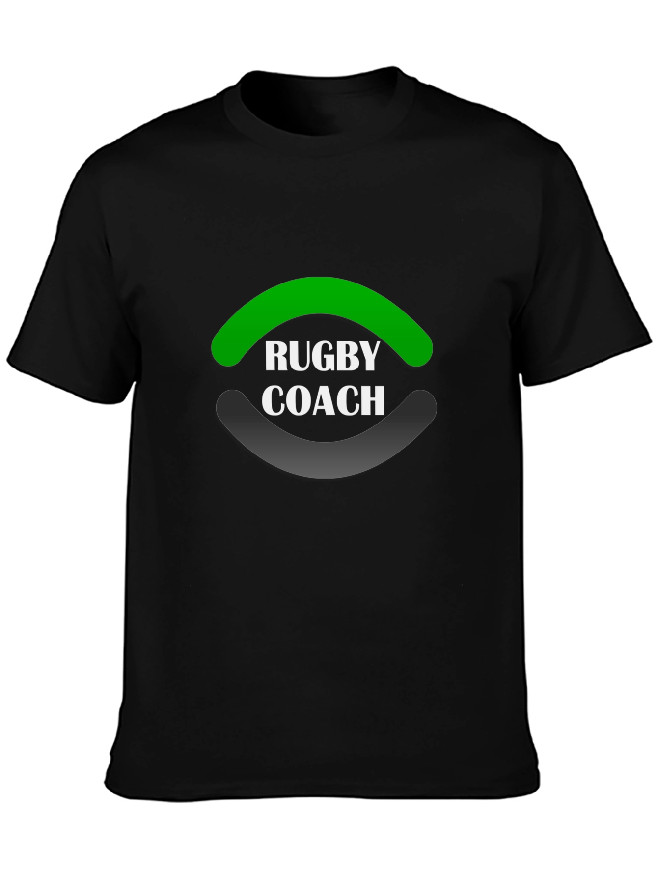 Black Rugby Coach Black T-Shirt view 3