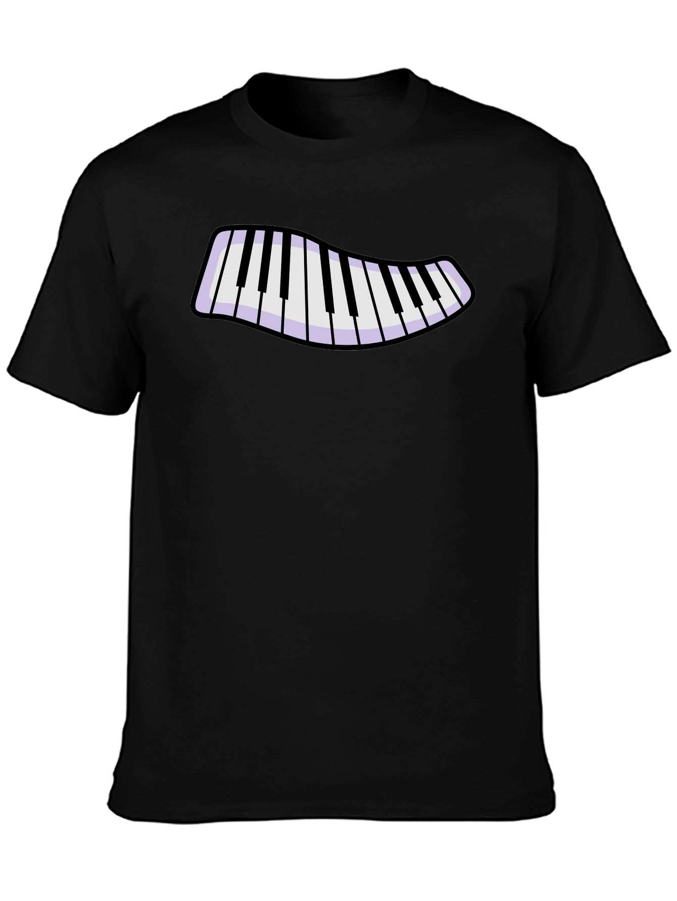 Black Piano Keys Graphic T-Shirt - Black Cotton Blend view 3