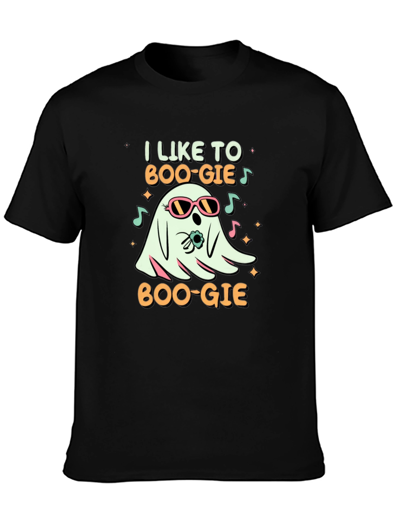 Black I Like To Boo-gie Ghost T-Shirt view 3