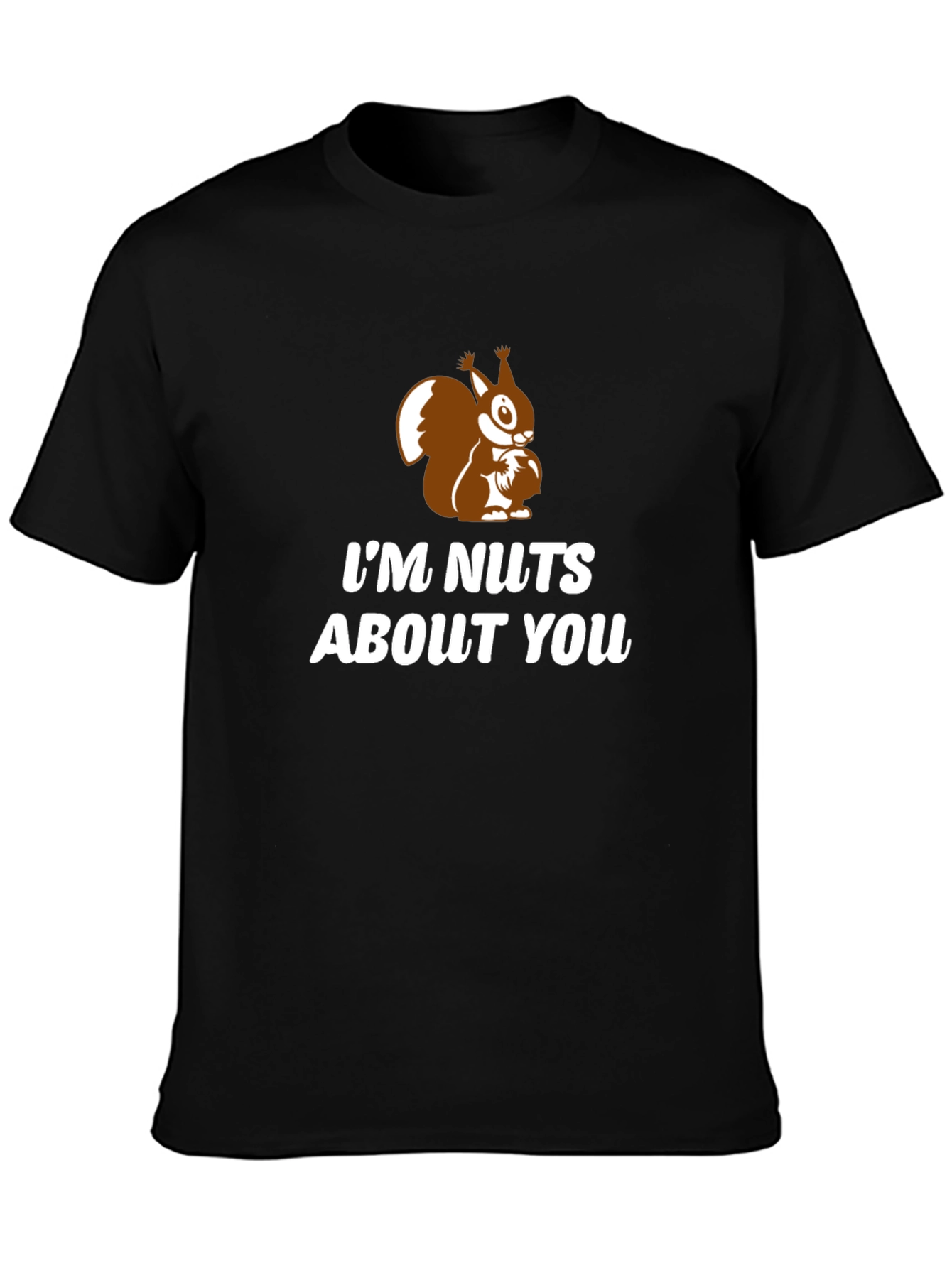 Black I'm Nuts About You Squirrel Graphic Tee view 3