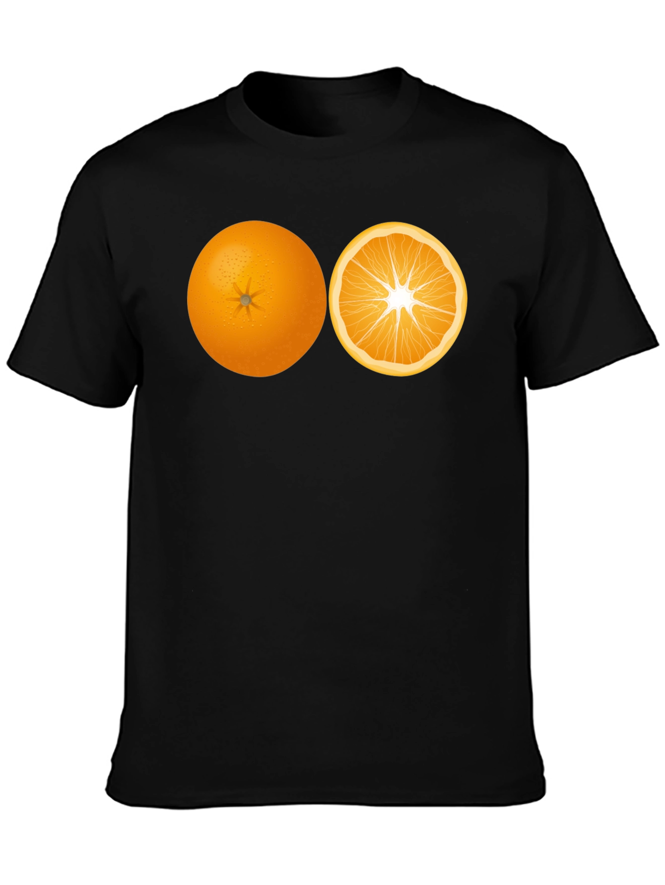 Black Orange Slice Graphic Black Tee view 3