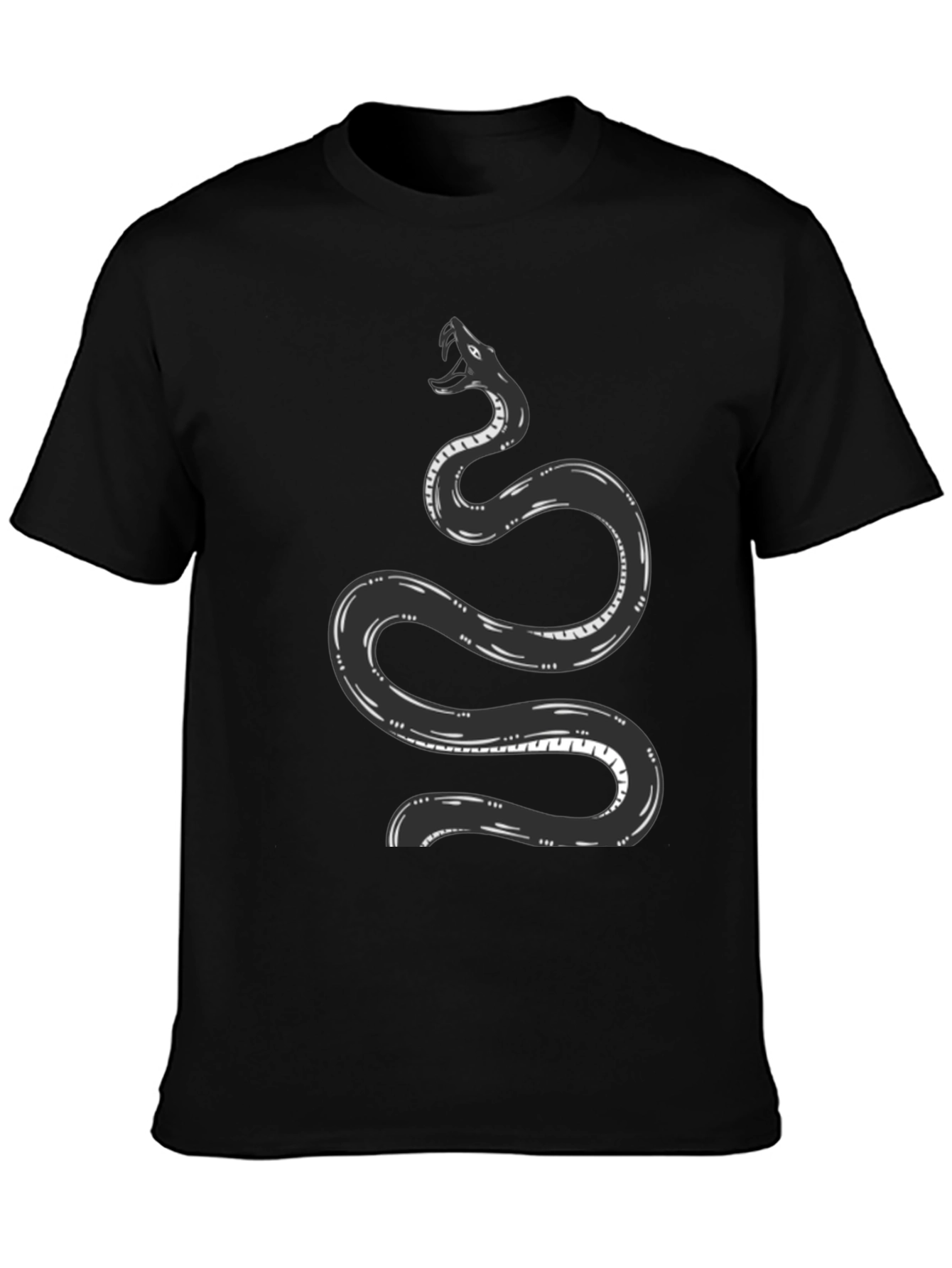 Black Snake Graphic Tee - Black Cotton T-Shirt view 3