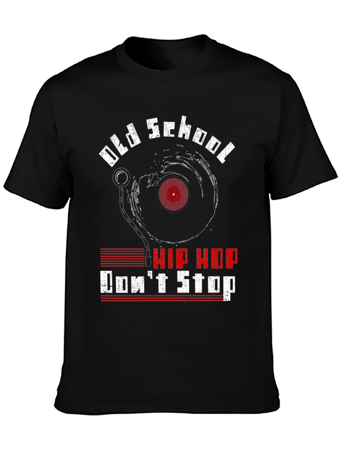 Black Old School Hip Hop T-Shirt - Don't Stop! view 3