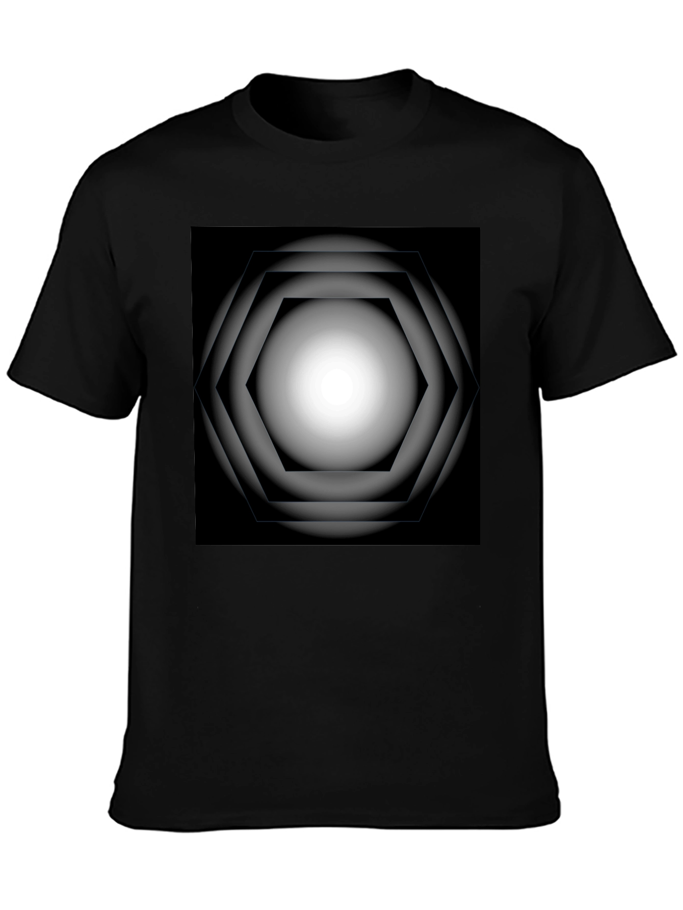 Black Geometric Gradient Graphic Tee view 3