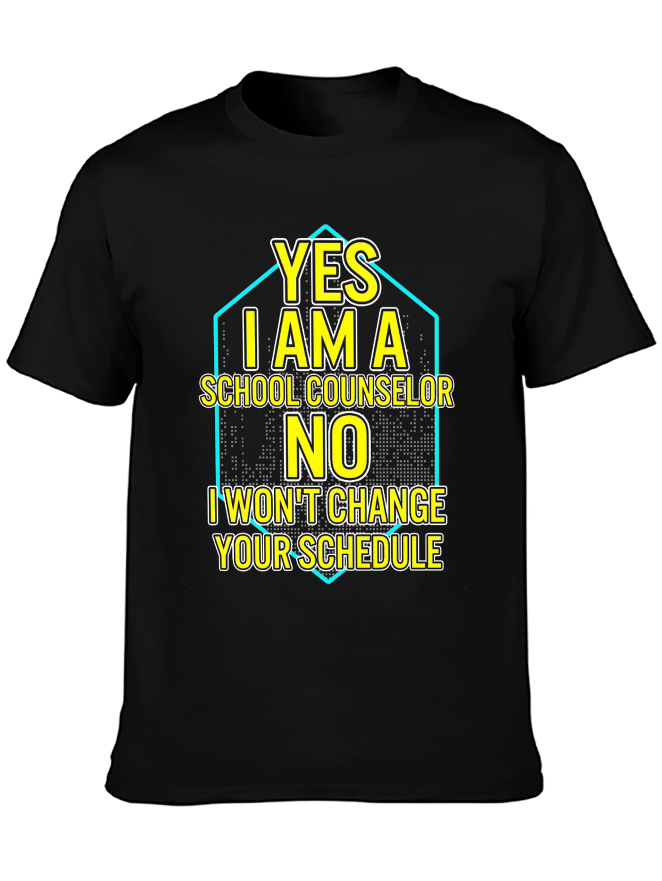 Black Funny School Counselor T-Shirt - Yes No Design view 3