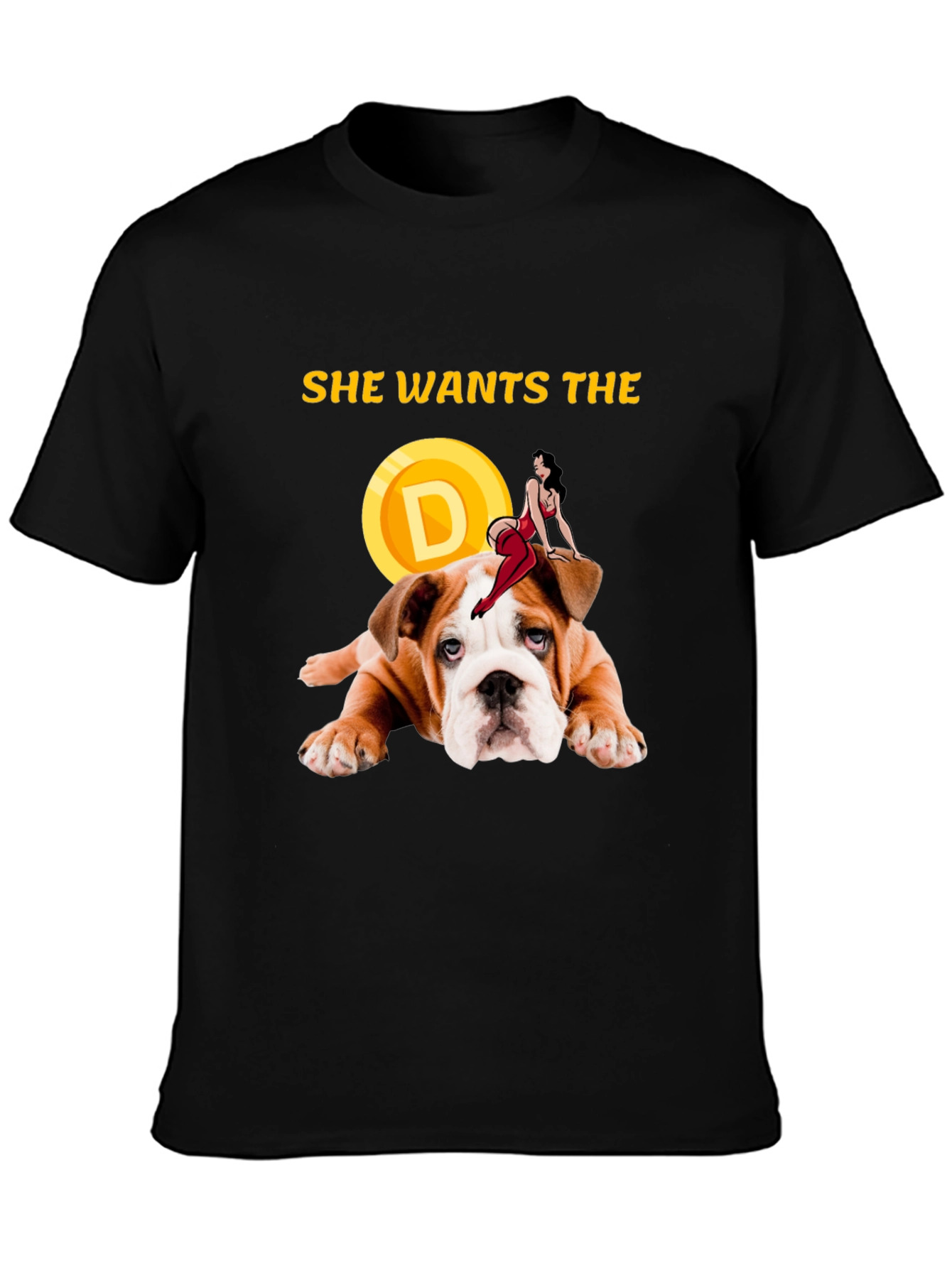 Black She Wants the D Bulldog Graphic Tee view 3