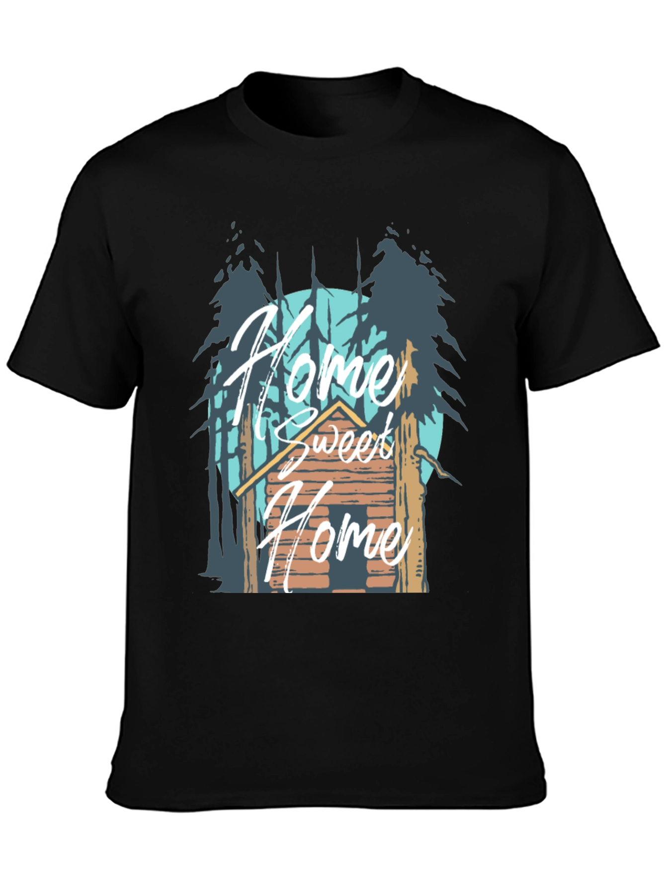 Black Home Sweet Home Cabin T-Shirt view 3