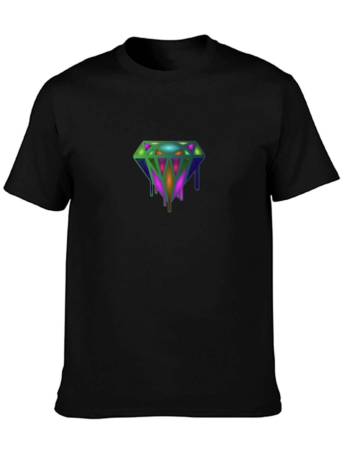 Black Dripping Diamond Graphic Tee - Modern Style view 3