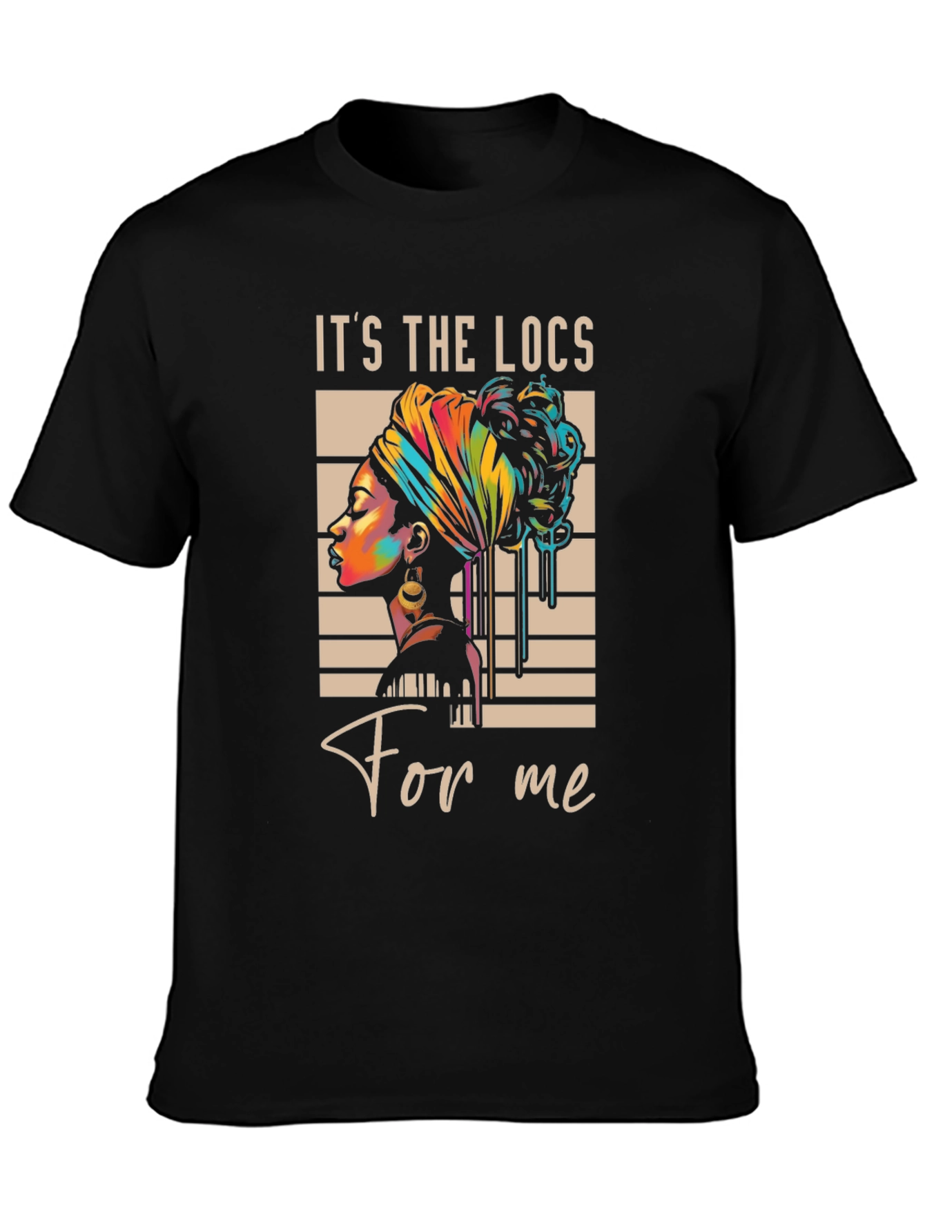 Black It's The Locs For Me Graphic Tee view 3