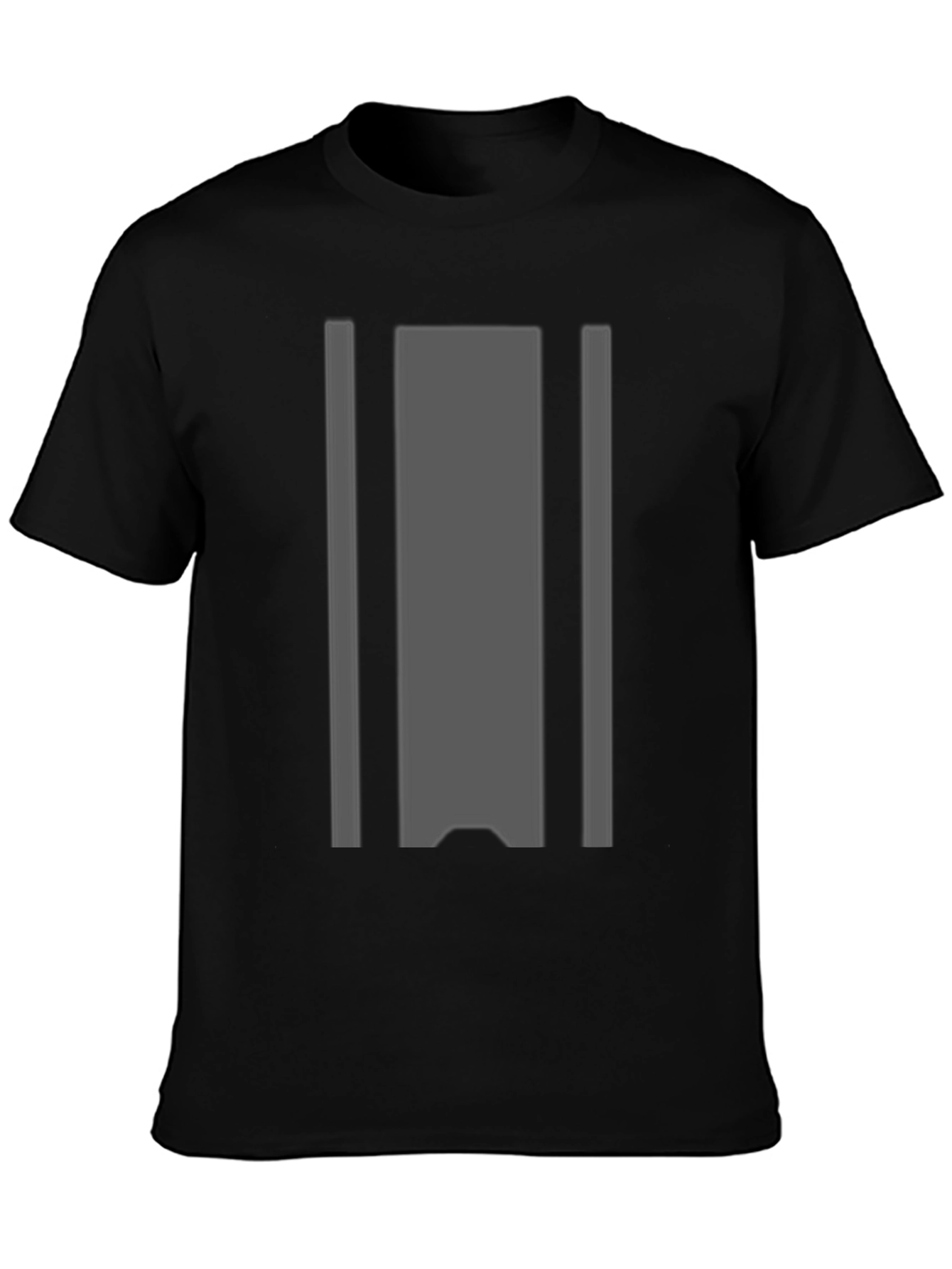 Black Gray Striped Graphic Tee - Modern Casual Style view 3