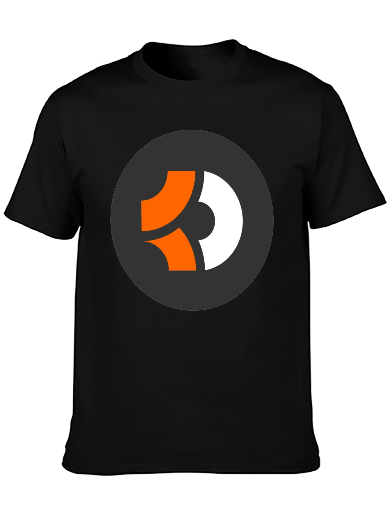 Modern Graphic Tee - Black with Abstract Circle Logo - 3