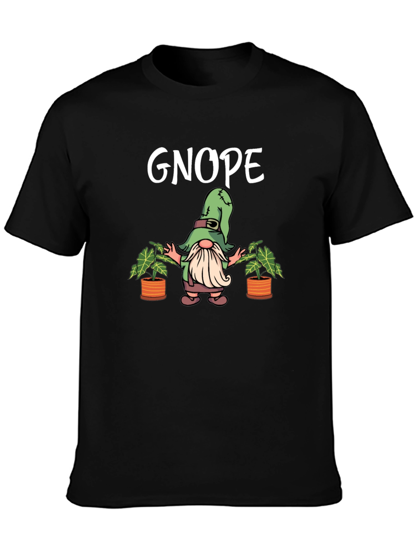 Black Gnope Black T-Shirt - Funny Garden Gnome Graphic Tee view 3