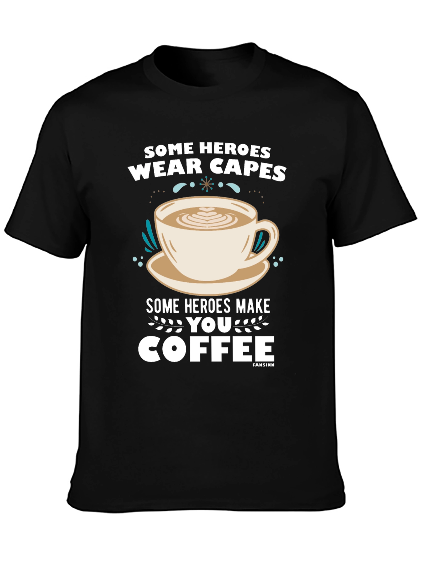 Black Some Heroes Coffee T-Shirt - Caffeine Hero Tee view 3