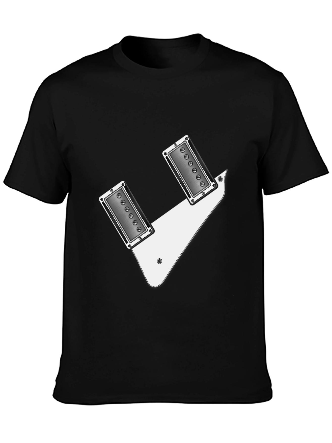Black Guitar Pickup T-Shirt - Rock & Roll Graphic Tee view 3