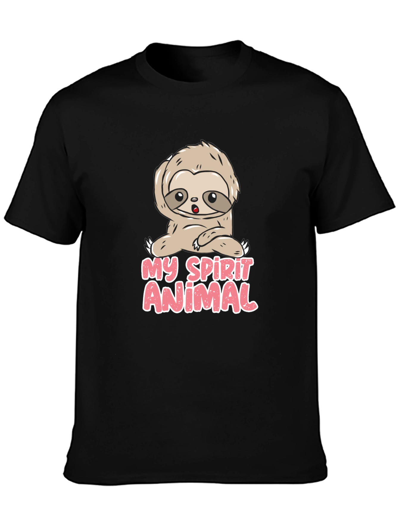 Black My Spirit Animal Sloth Graphic T-Shirt view 3