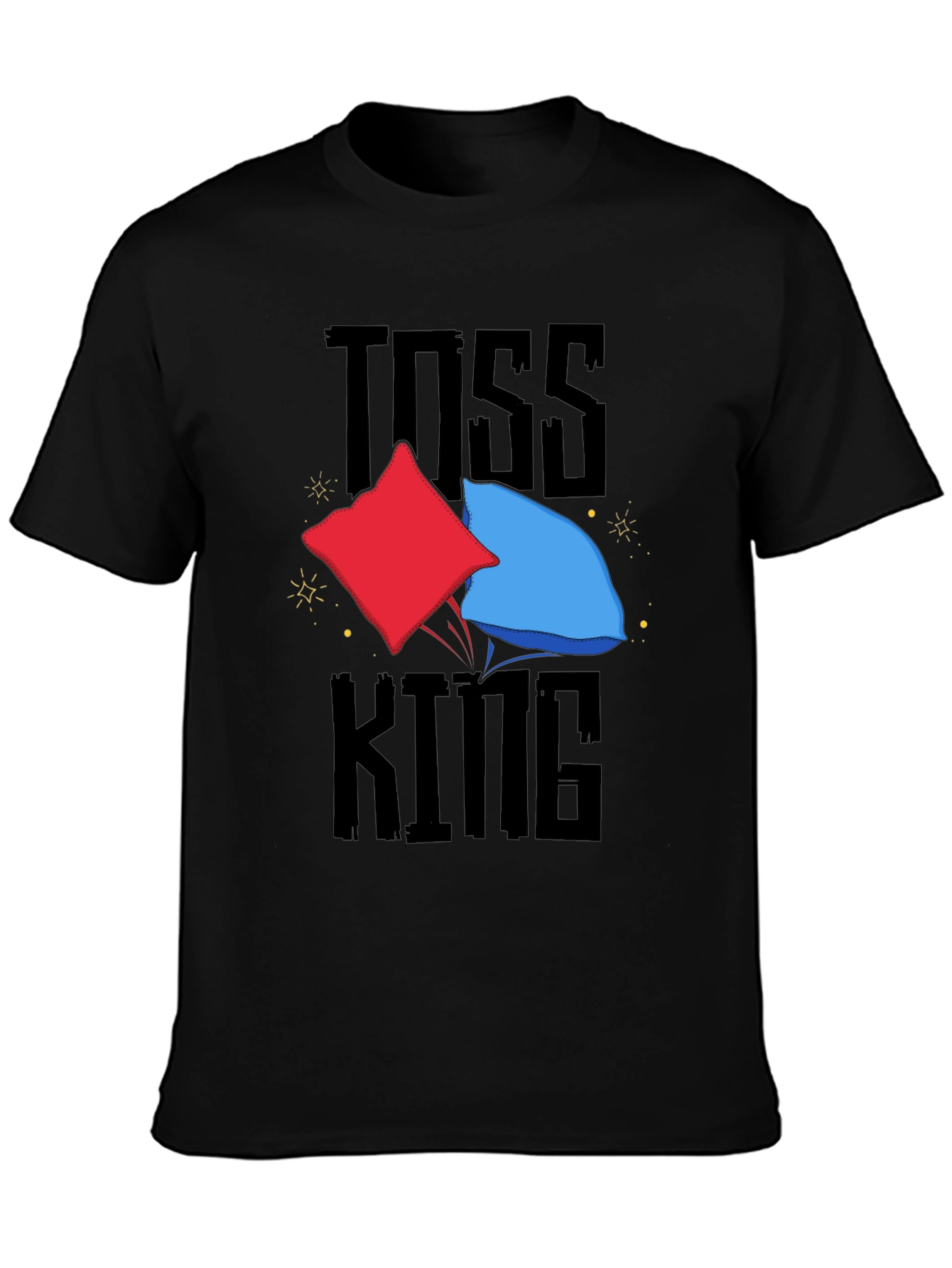 Black Toss King T-Shirt - Cornhole Fan Apparel view 3