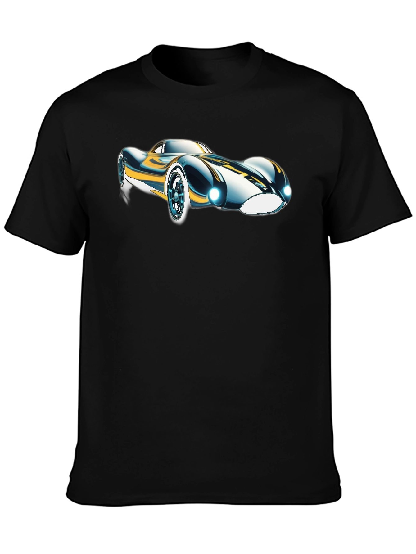 Black Sleek Car Graphic T-Shirt - Cool Design Tee view 3