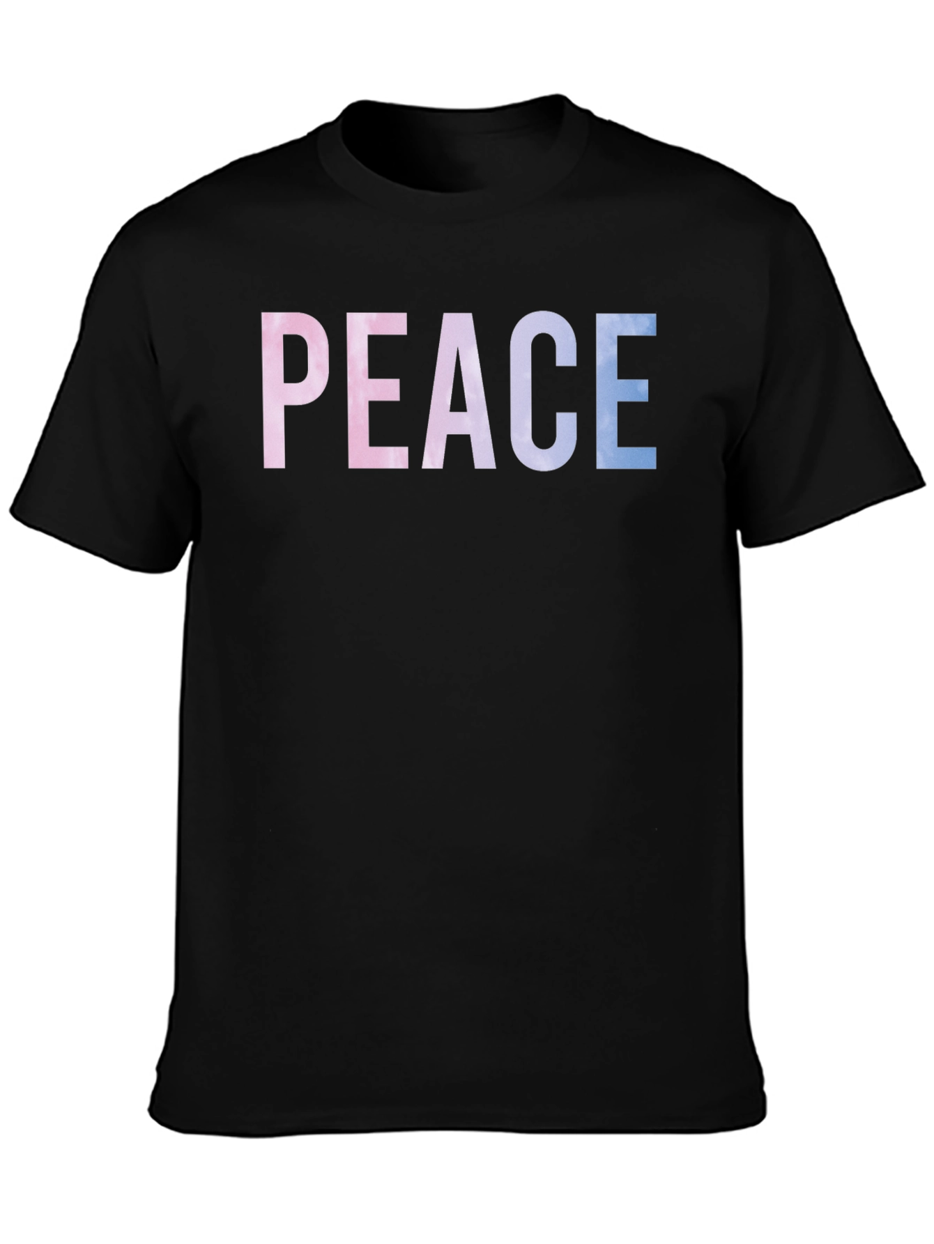 Black Peace Graphic Tee - Cotton Blend T-Shirt view 3