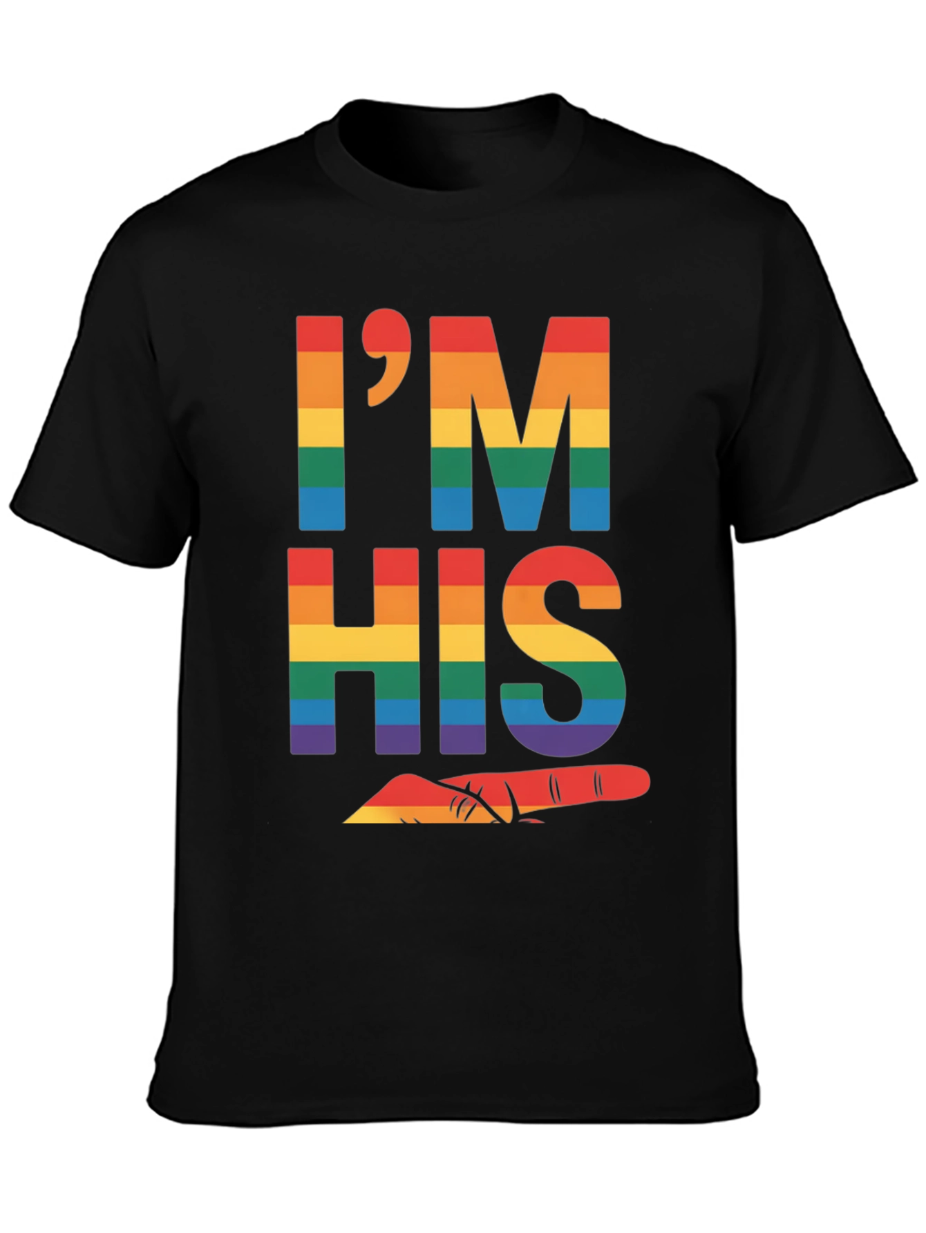 Black Pride 'I'm His' Rainbow Graphic Tee view 3