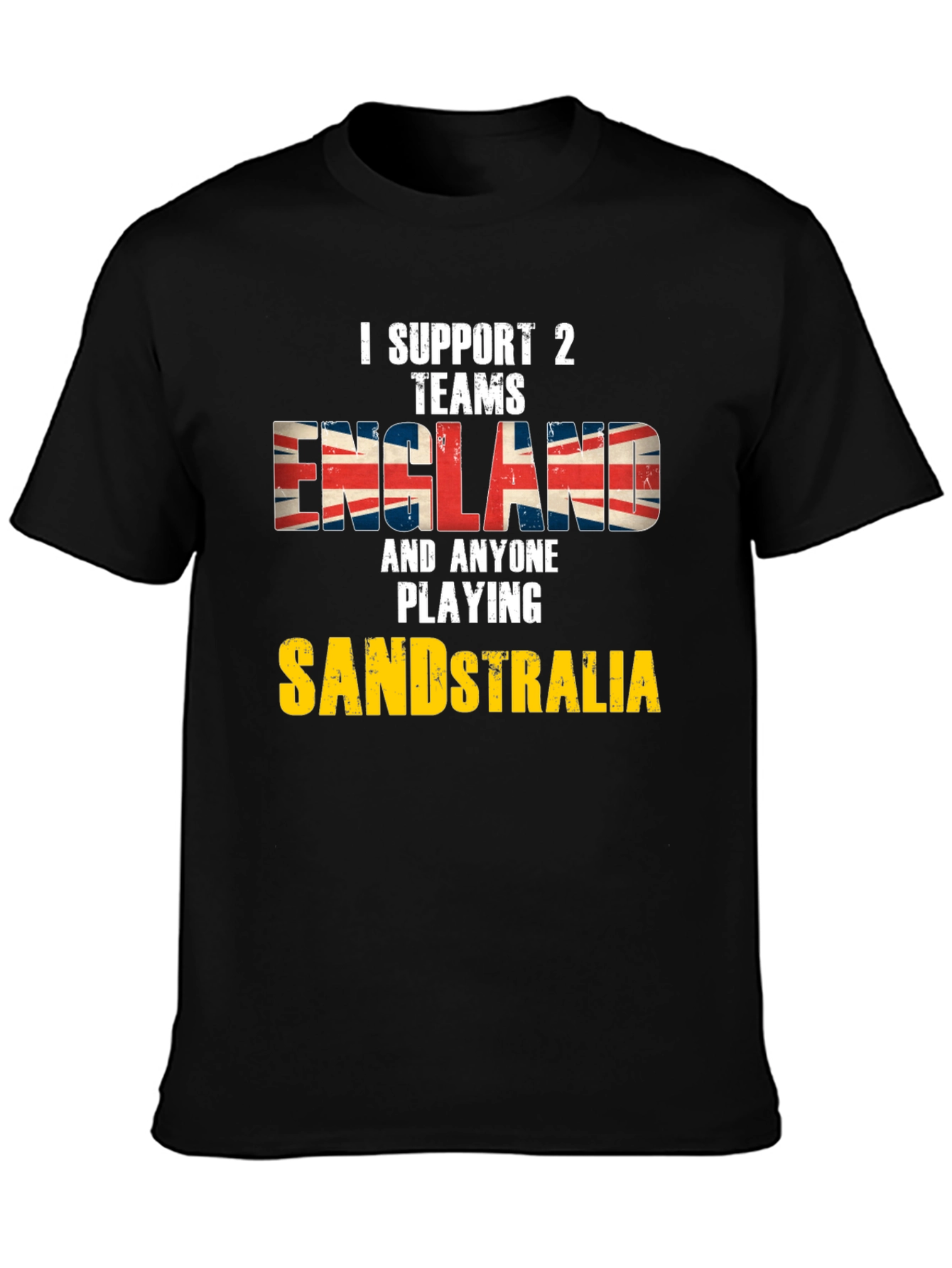 Black Funny England Cricket Fan T-Shirt view 3