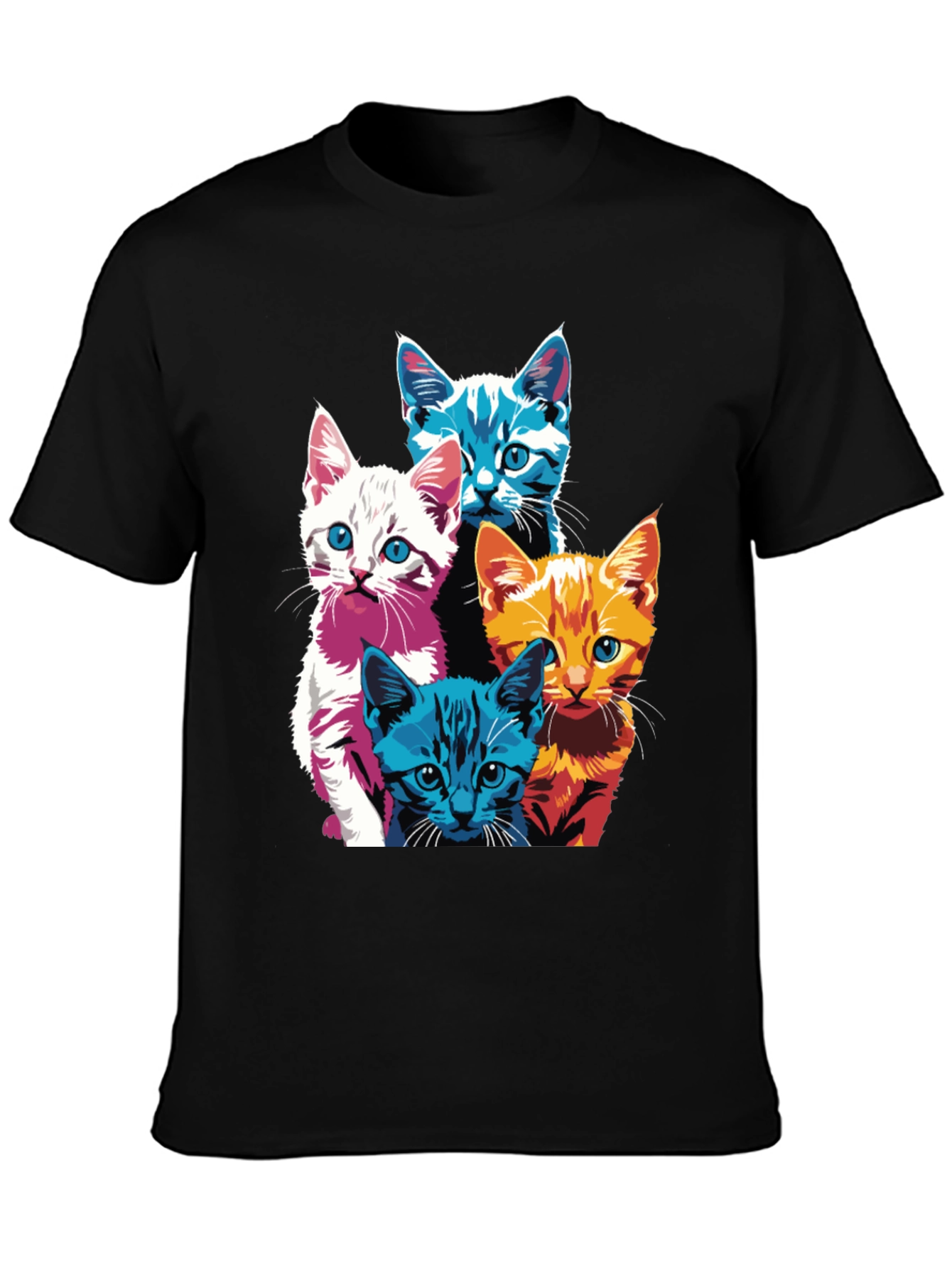Black Cool Cats Graphic Tee - Black view 3