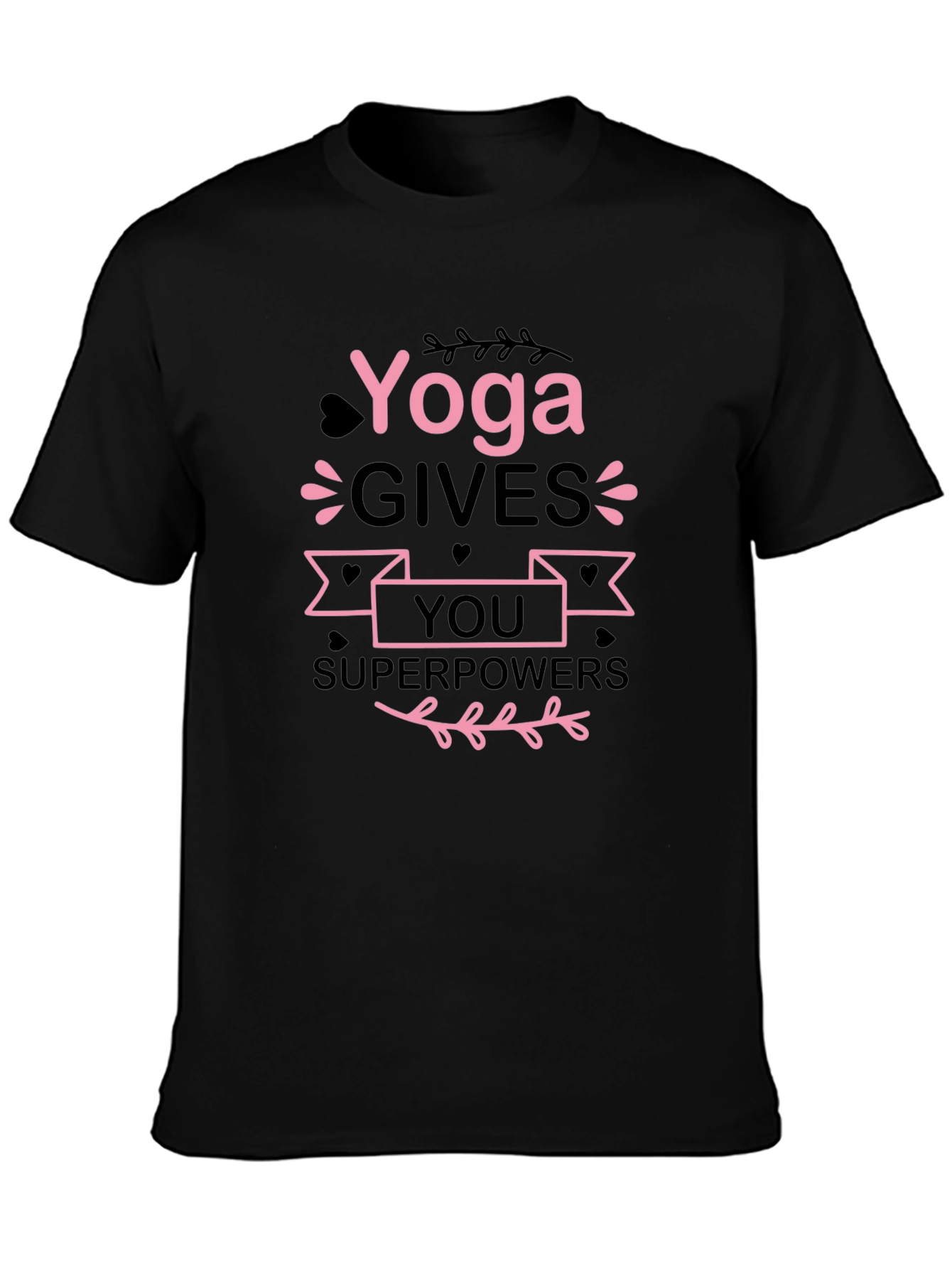 Black Yoga Gives You Superpowers Graphic Tee view 3