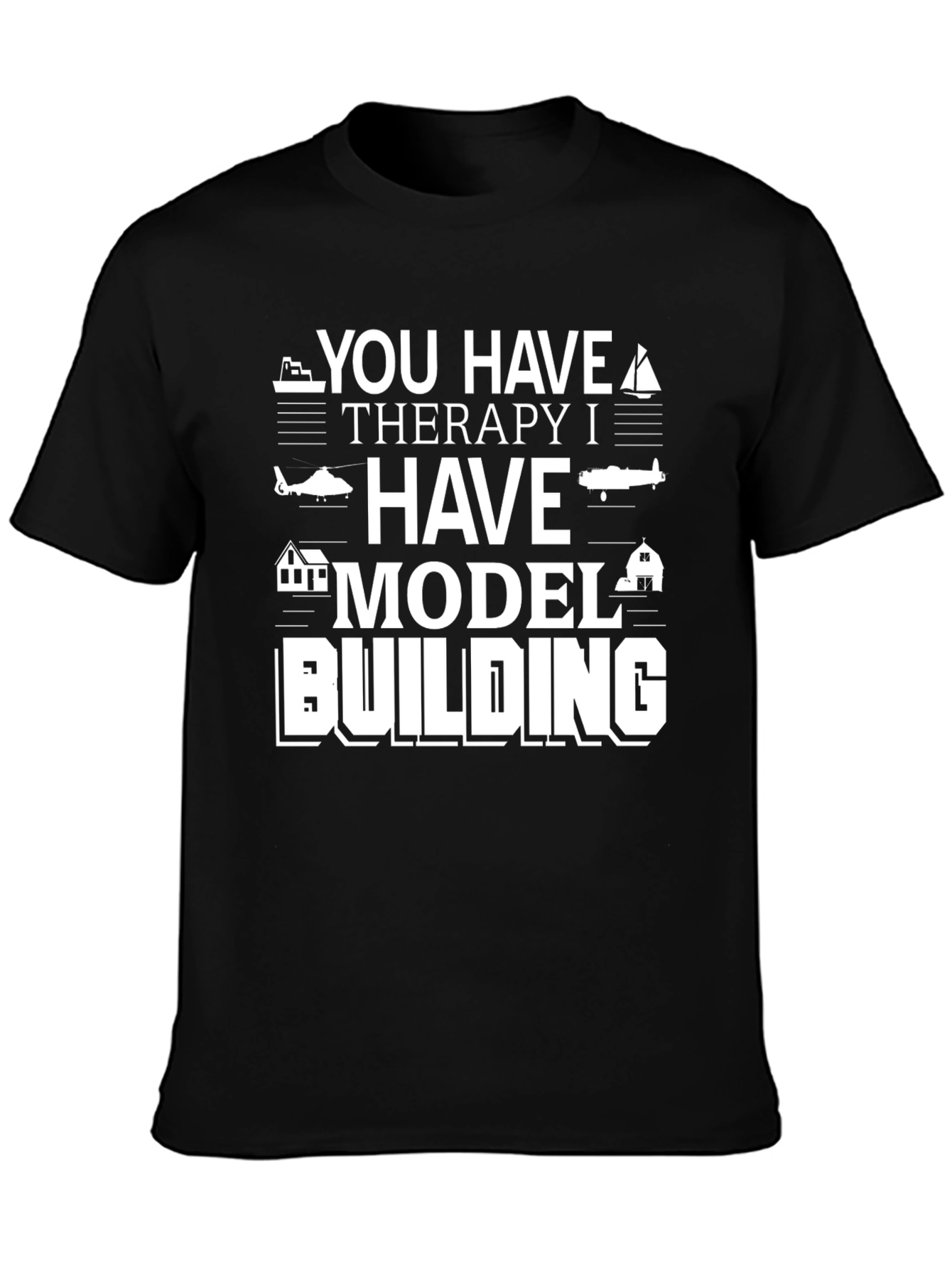 Black Model Building Therapy T-Shirt view 3