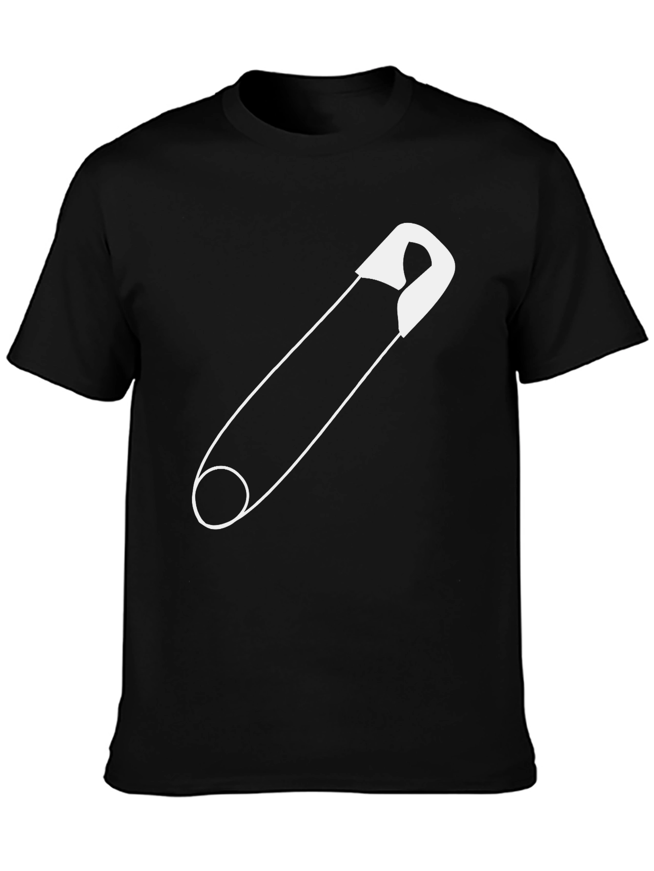 Black Safety Pin Graphic Tee - Unisex Black T-Shirt view 3