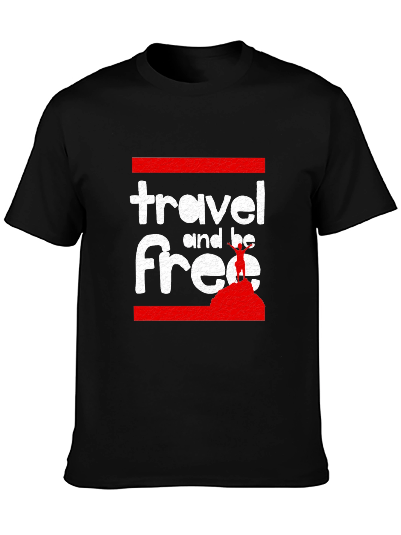 Black Travel and Be Free Black Graphic Tee view 3