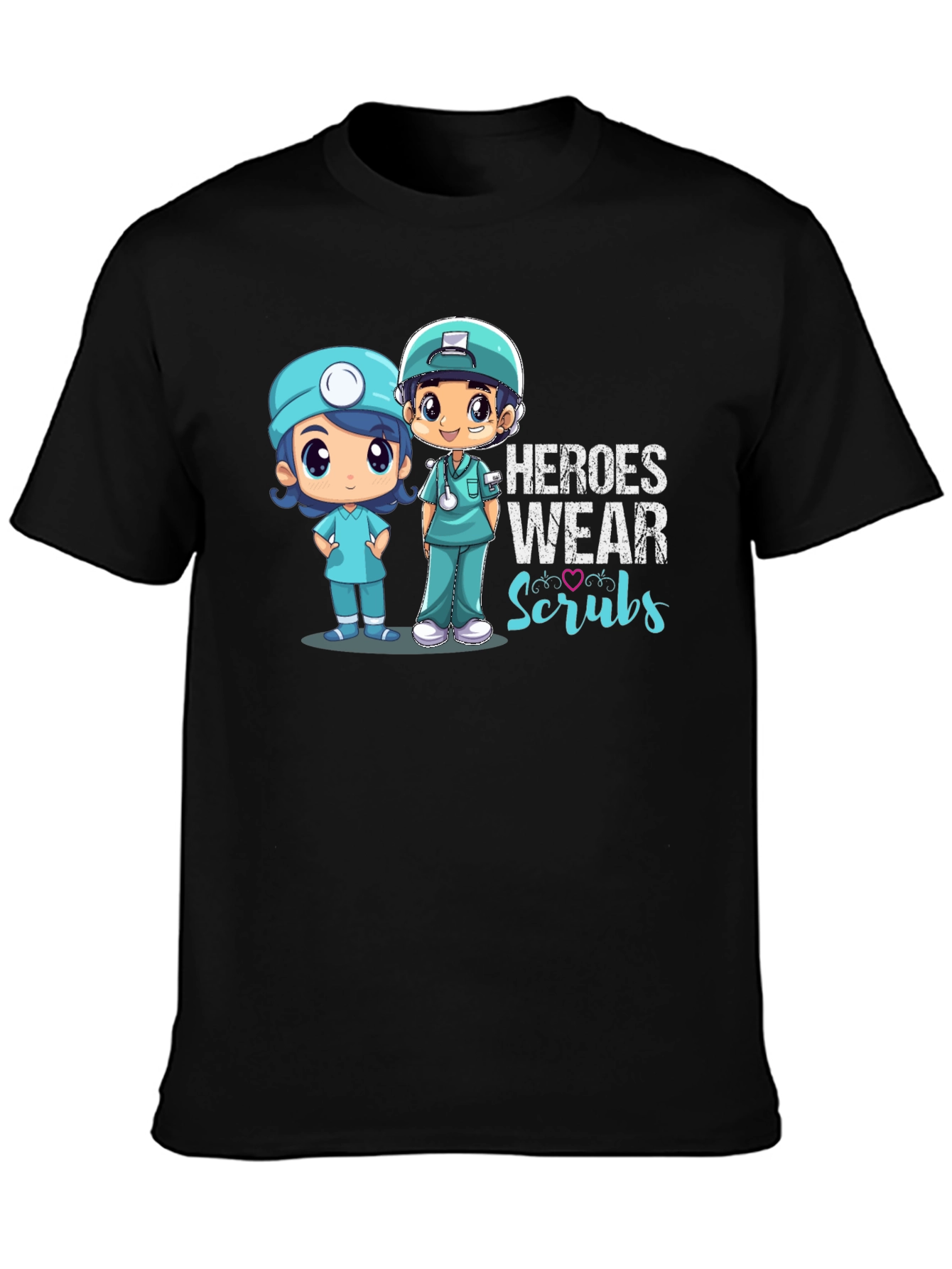 Black Heroes Wear Scrubs T-Shirt view 3
