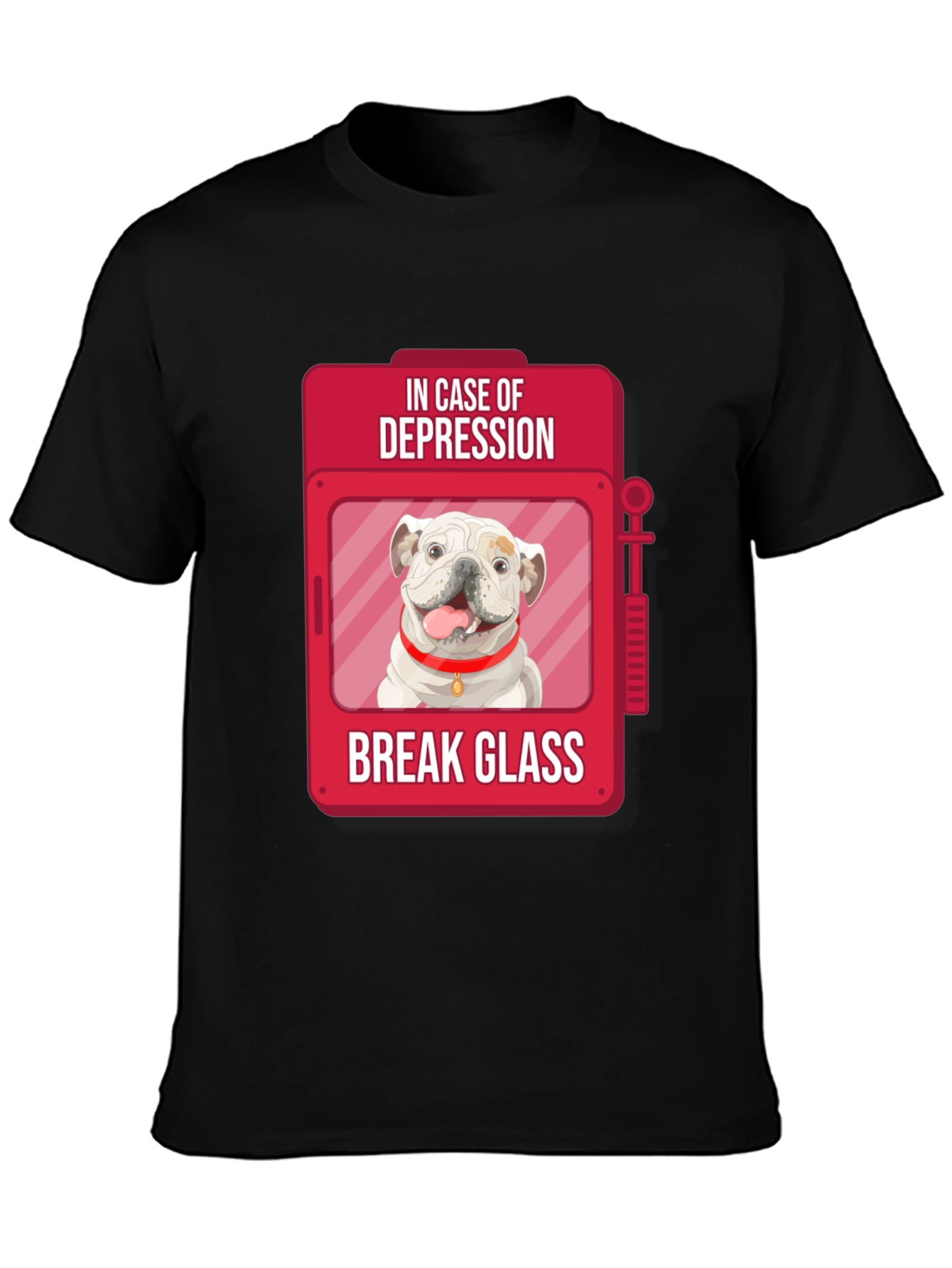 Black Depression Relief Dog T-Shirt - Break Glass view 3