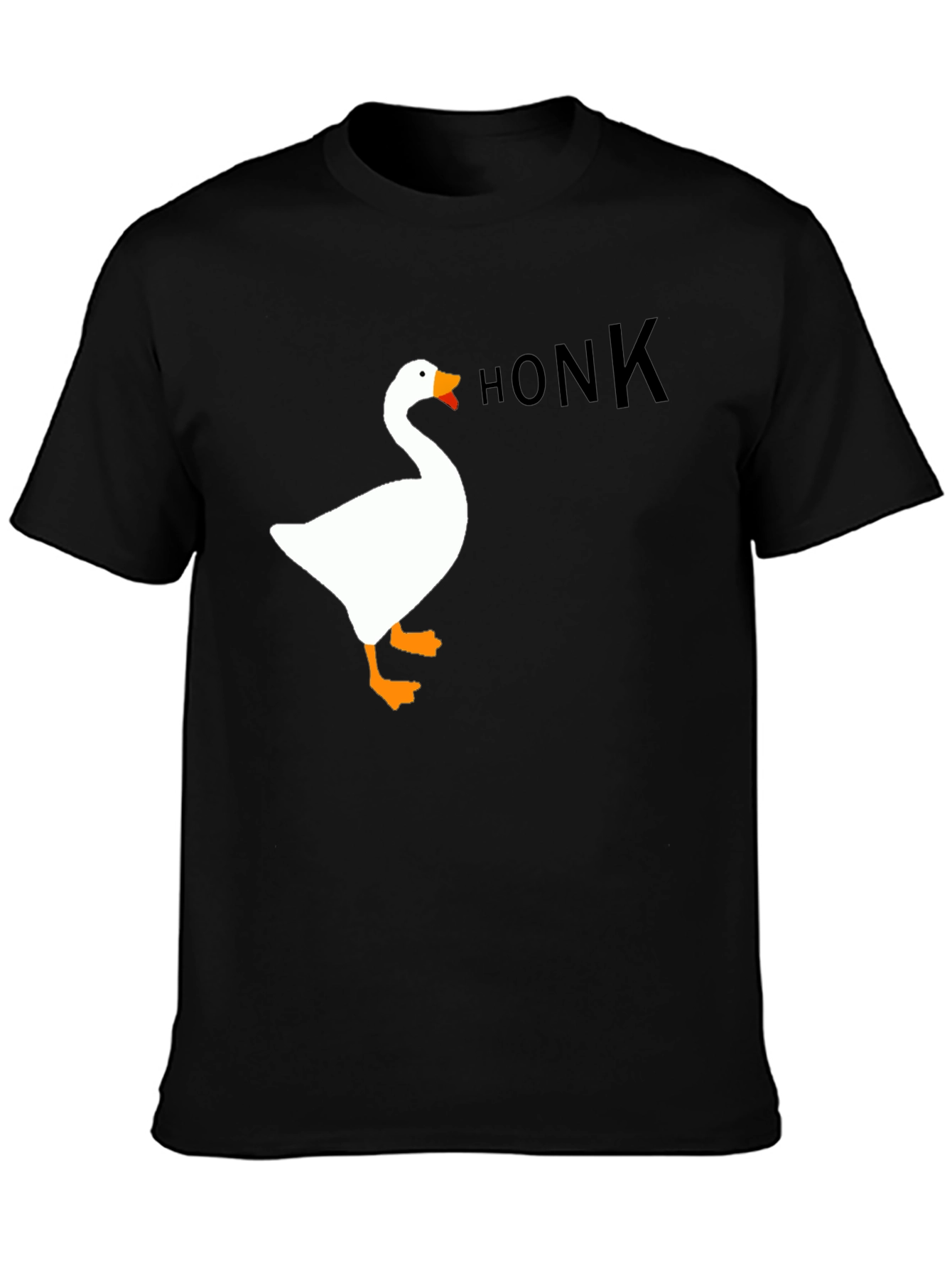Black Honk Goose Graphic Tee - Black Unisex T-Shirt view 3