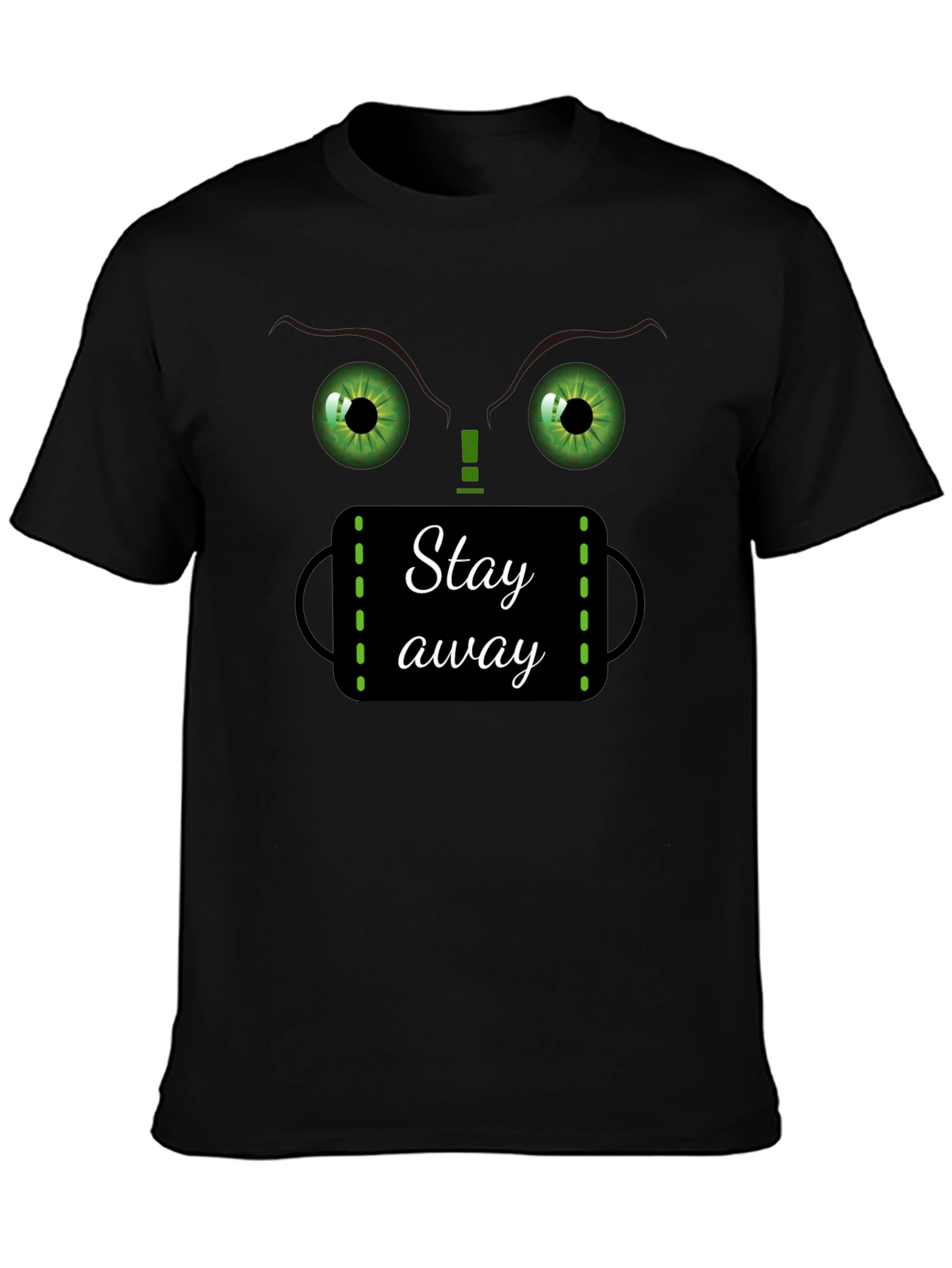 Black Stay Away Graphic T-Shirt - Funny Novelty Tee view 3