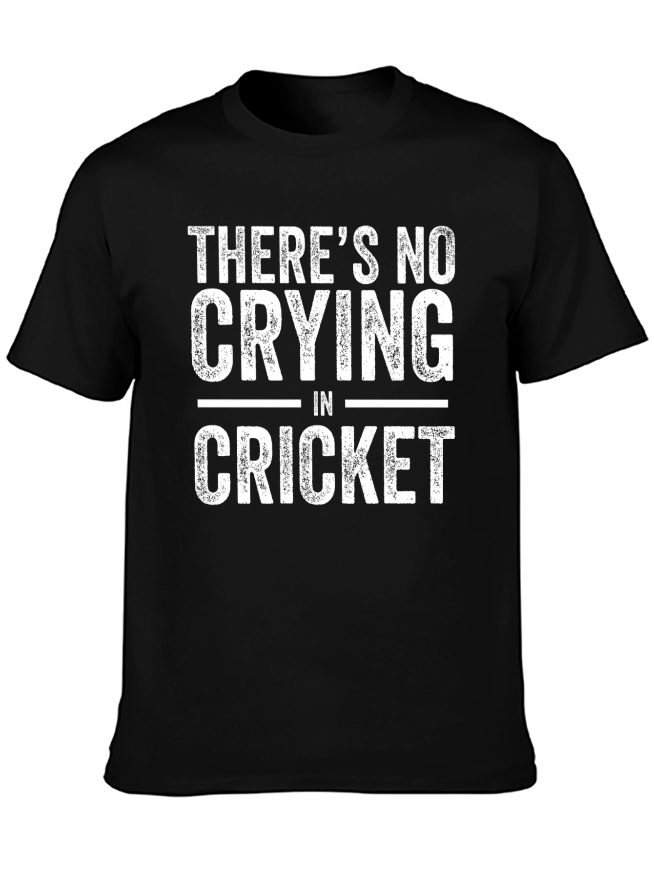 Black There's No Crying in Cricket T-Shirt view 3