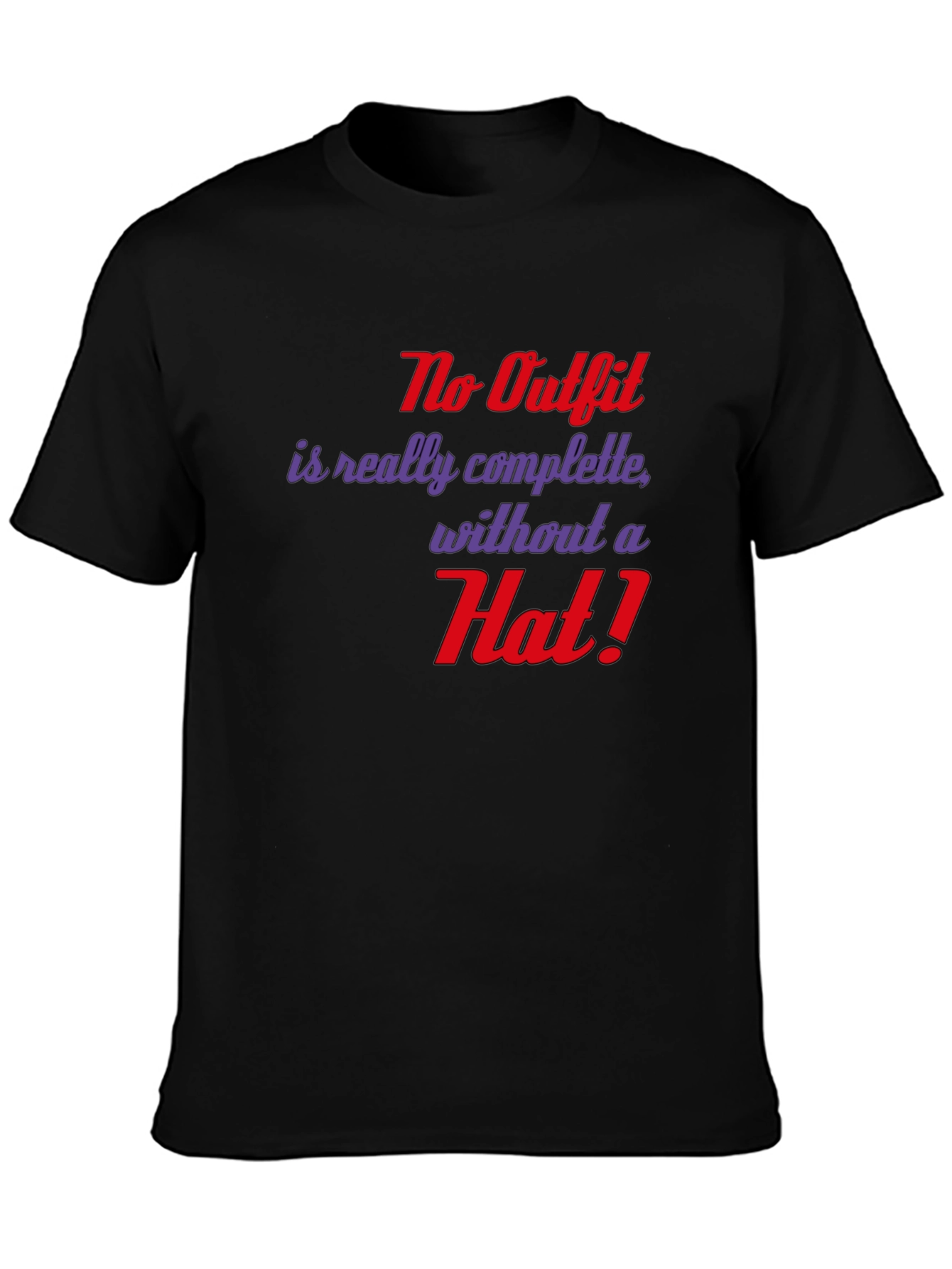 Black Hat Lover's T-Shirt: No Outfit Complete Without a Hat view 3