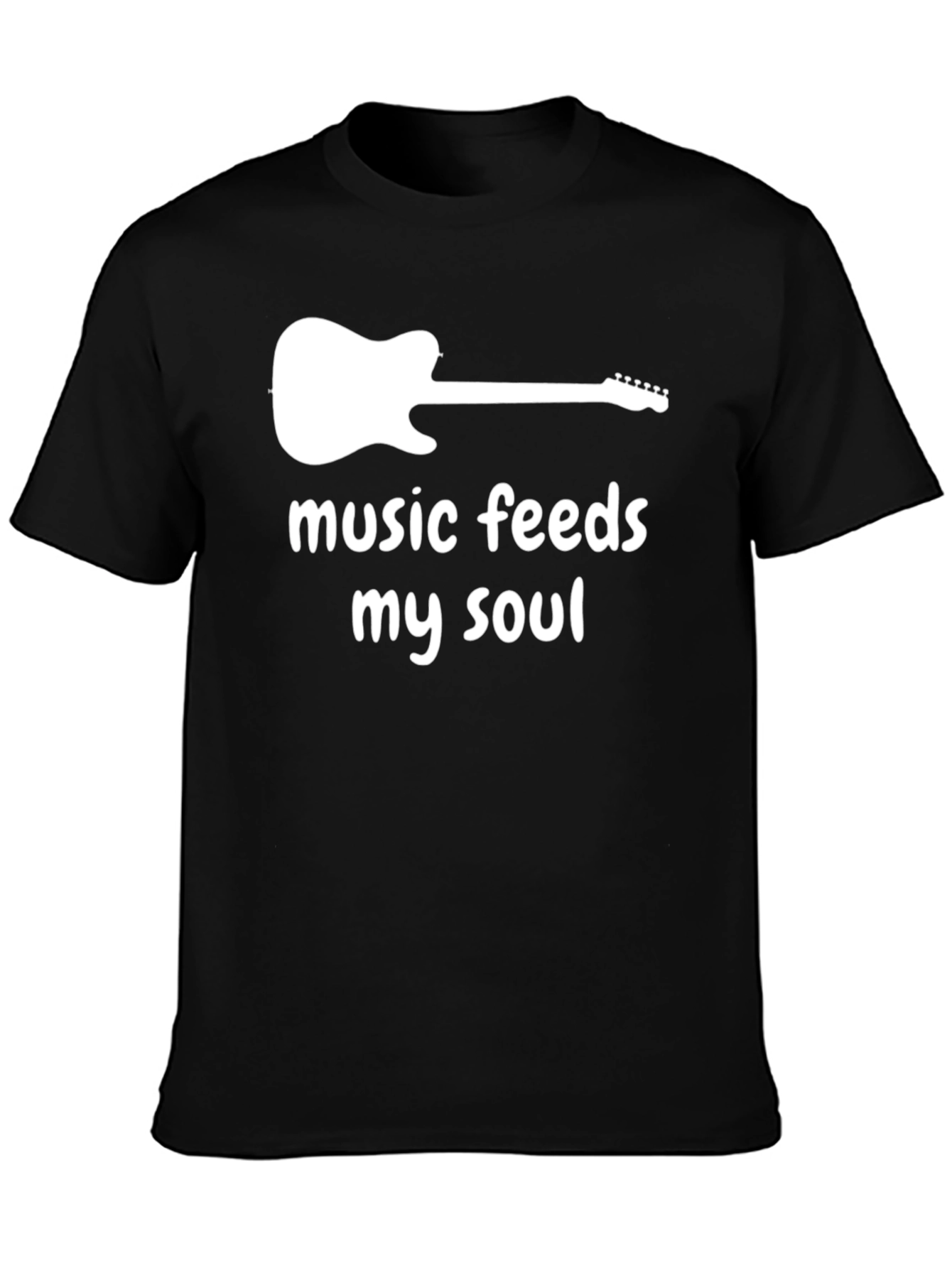Black Music Feeds My Soul Guitar T-Shirt view 3