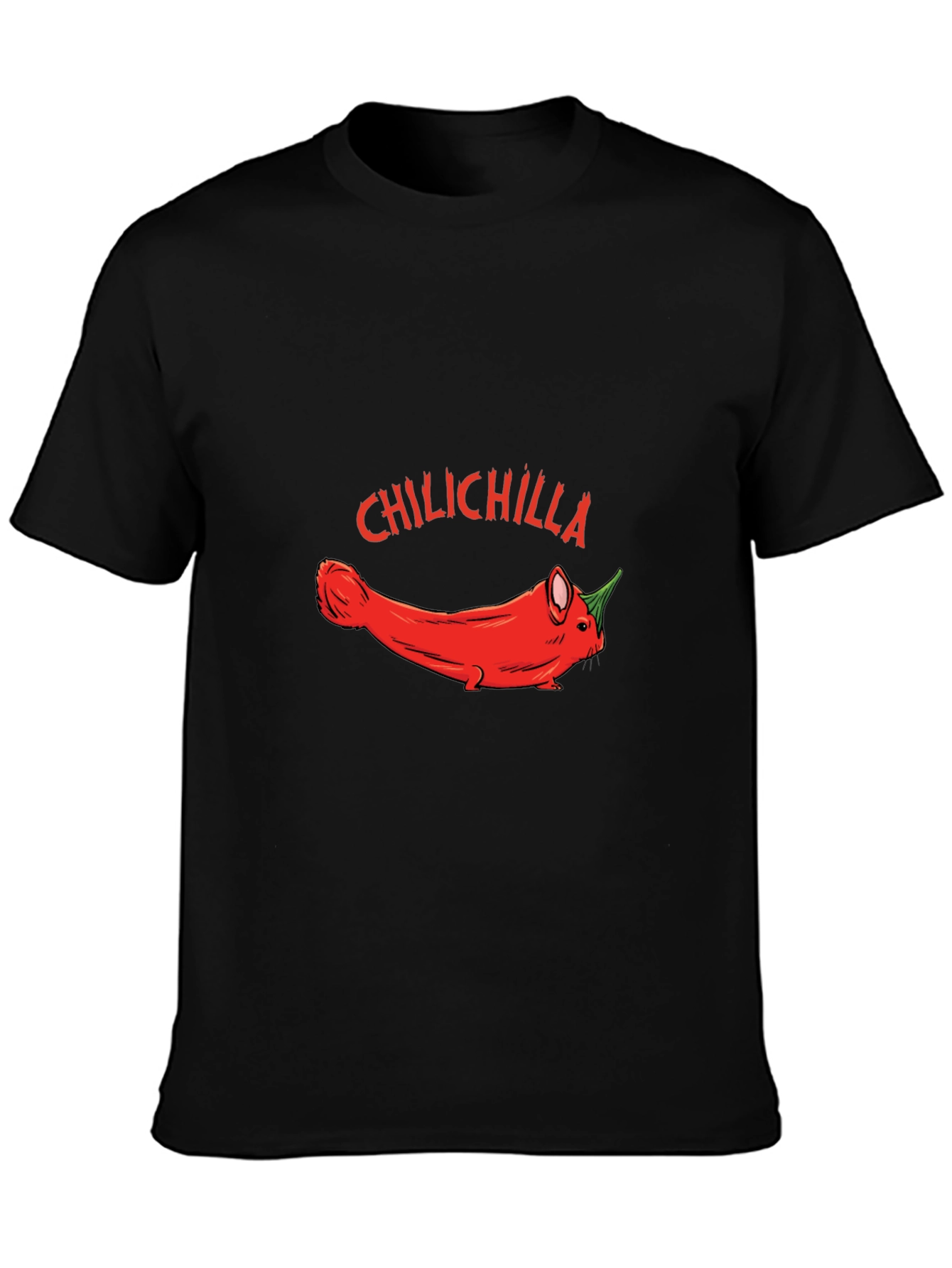 Black Chilichilla Funny Graphic T-Shirt view 3