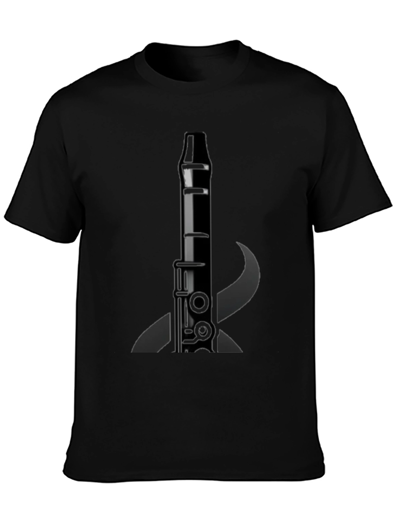 Black Clarinet Graphic Tee - Music Lover's T-Shirt view 3