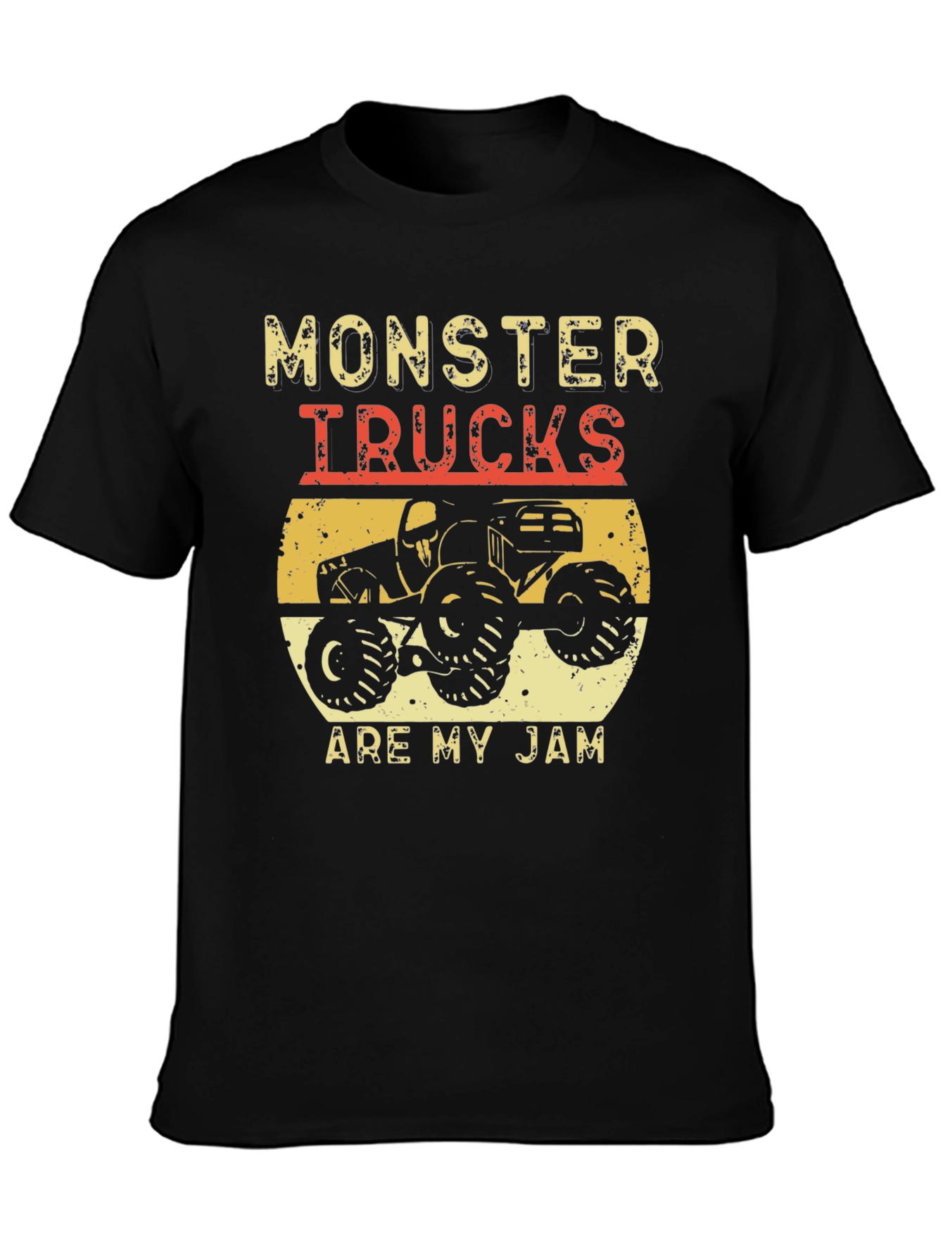 Black Monster Trucks Are My Jam T-Shirt view 3