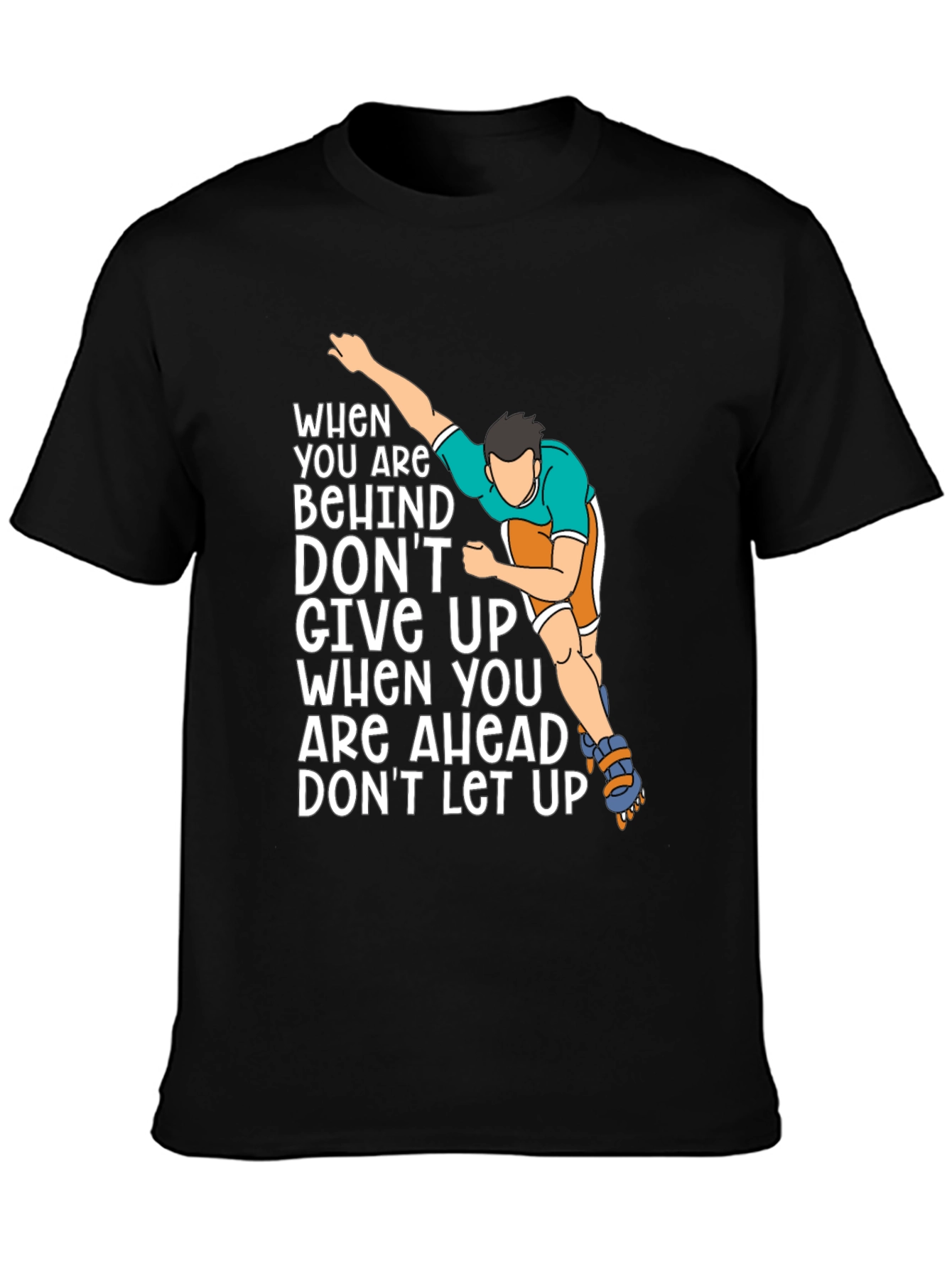Black Motivational Inline Skater T-Shirt view 3