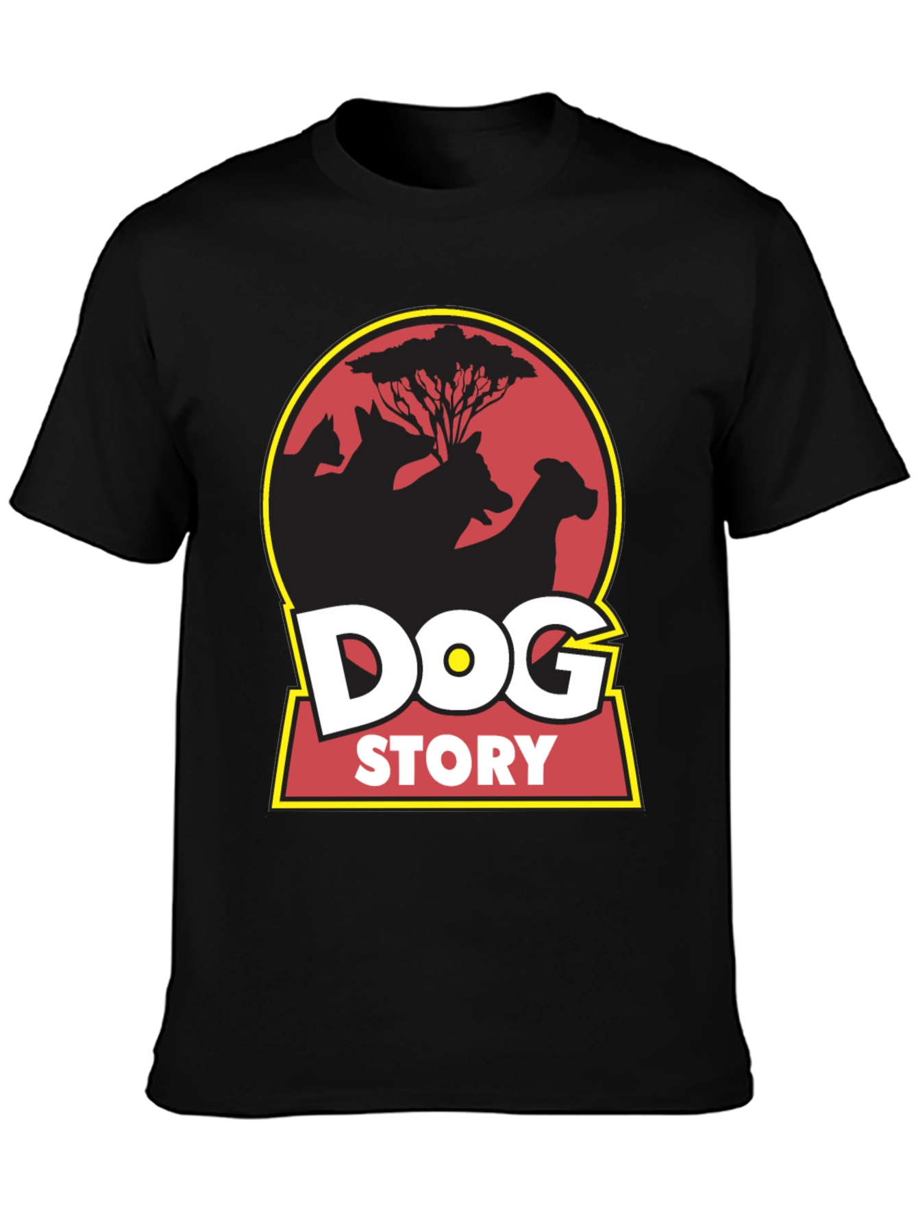 Black Dog Story Graphic Tee - Black Cotton Blend view 3