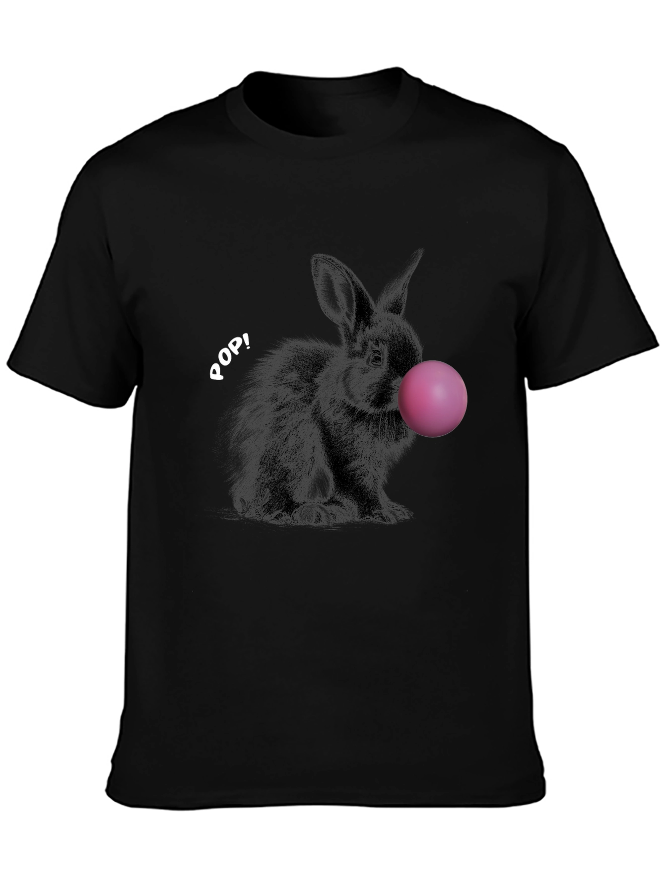 Black Rabbit Bubble Gum Pop Graphic T-Shirt view 3