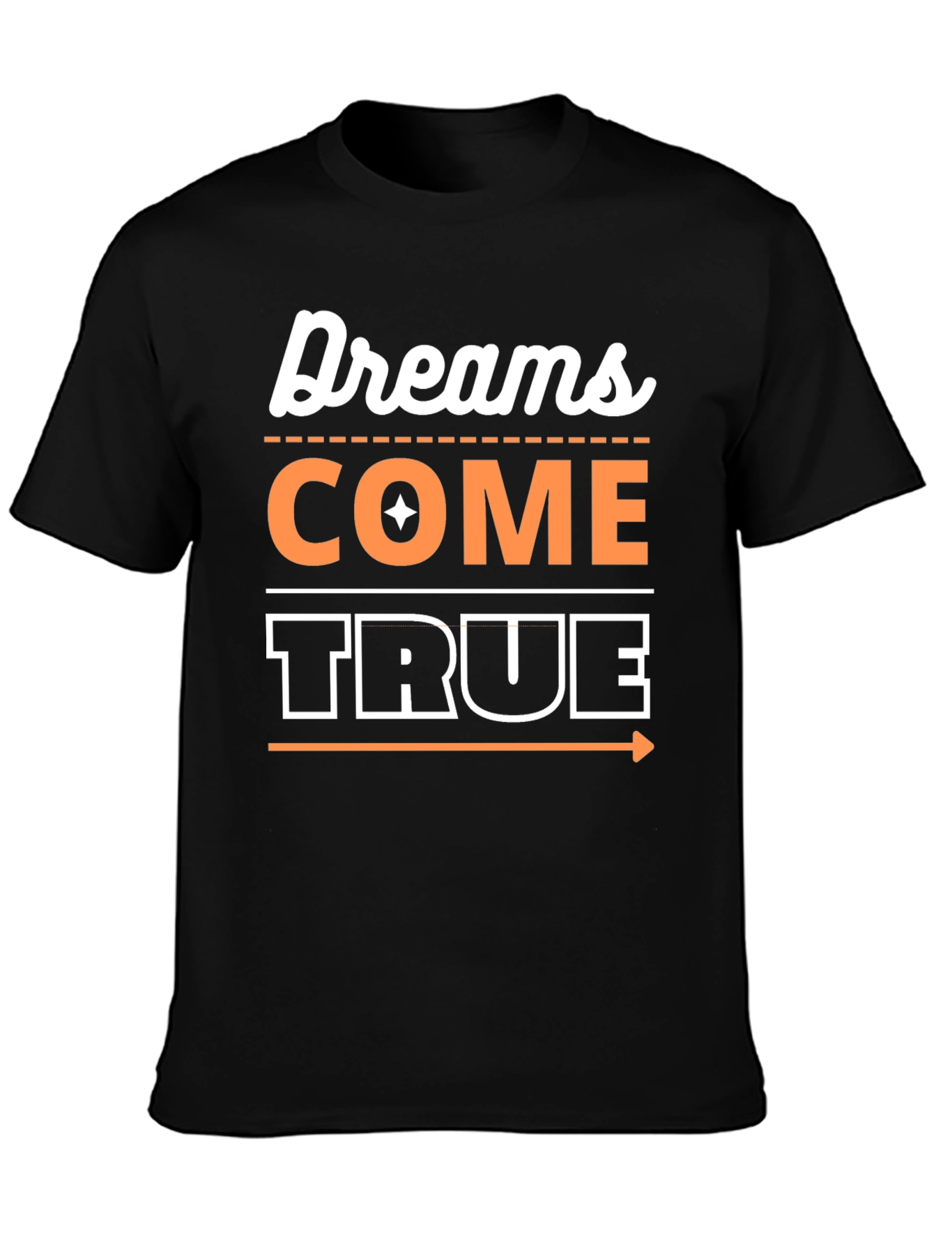 Black Dreams Come True Graphic Tee - Black Cotton Blend T-Shirt view 3