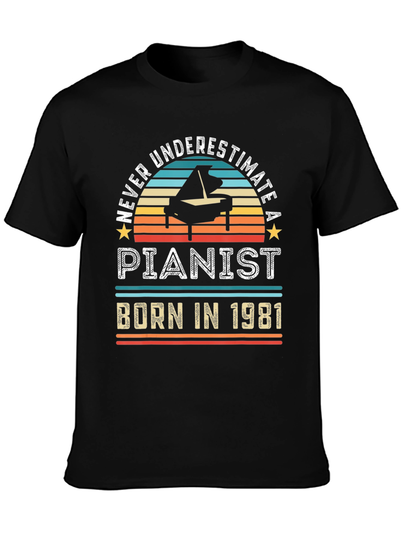 Black Pianist Born In 1981 Graphic T-Shirt view 3
