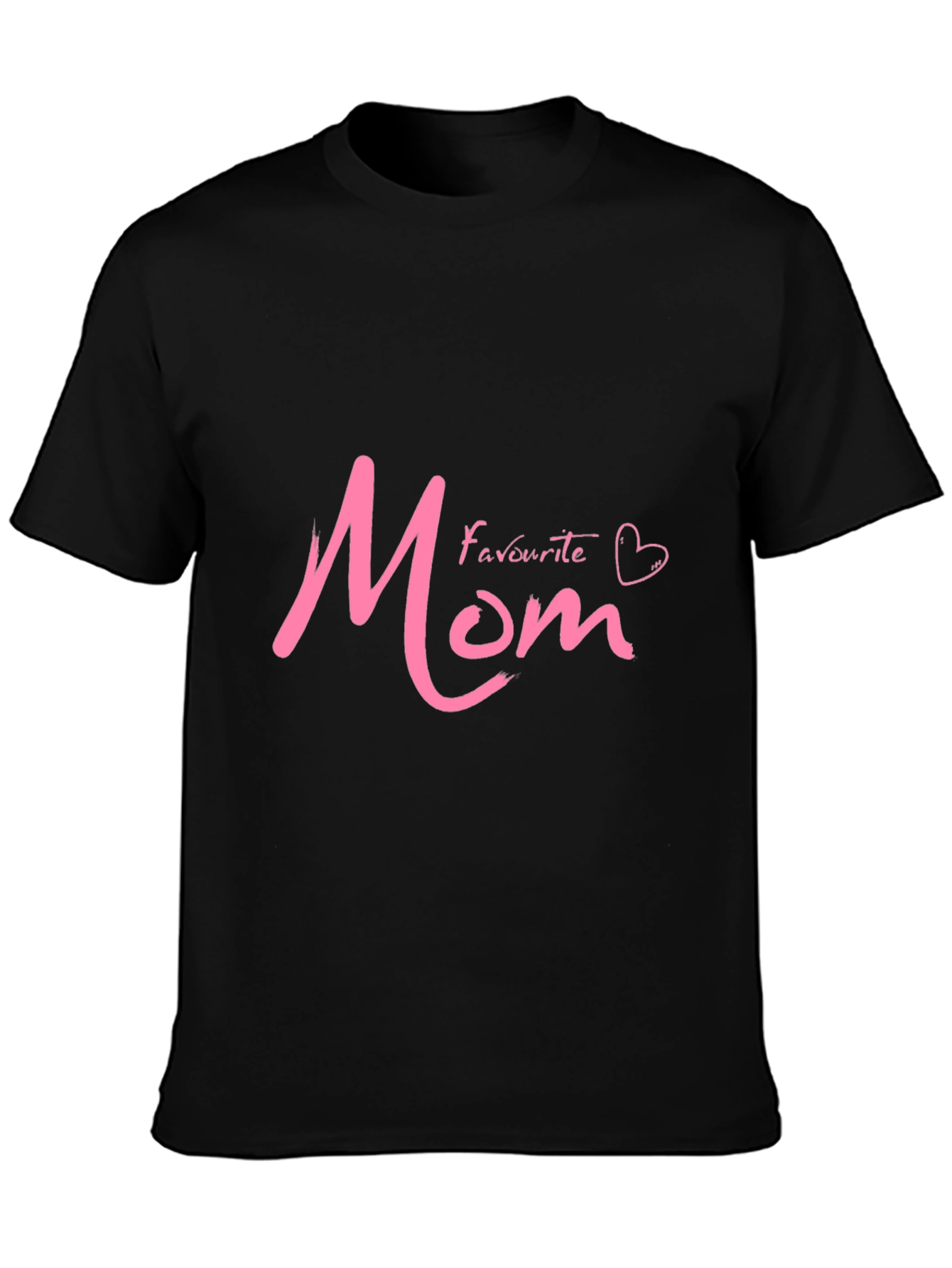Black Favourite Mom Graphic T-Shirt - Black view 3