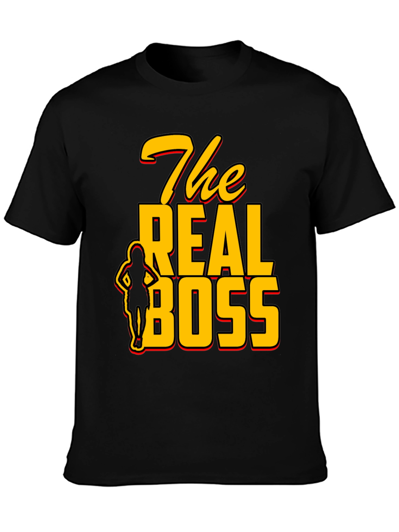 Black The Real Boss Graphic T-Shirt view 3