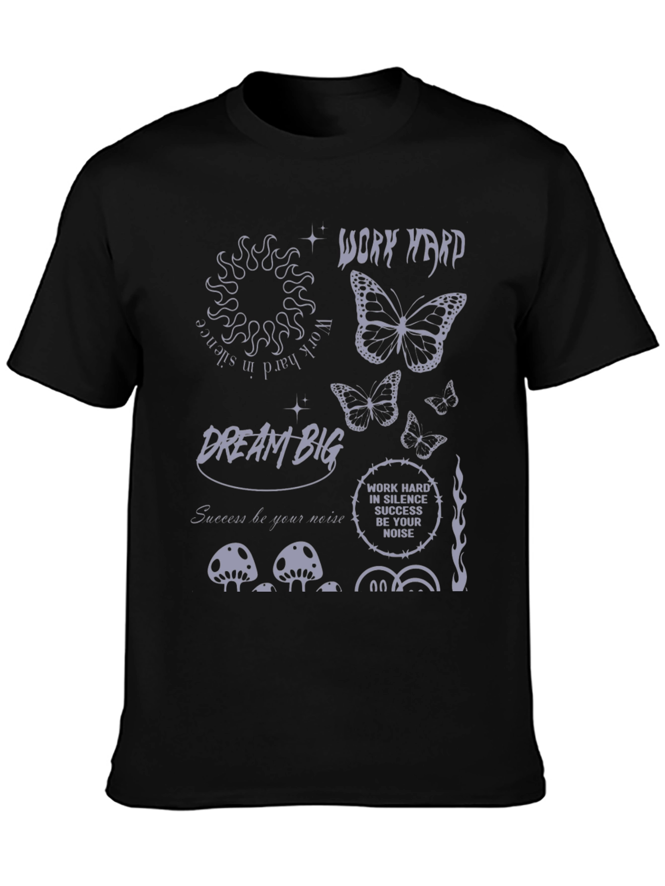 Trendy Black T-Shirt with Edgy Graphics - 3
