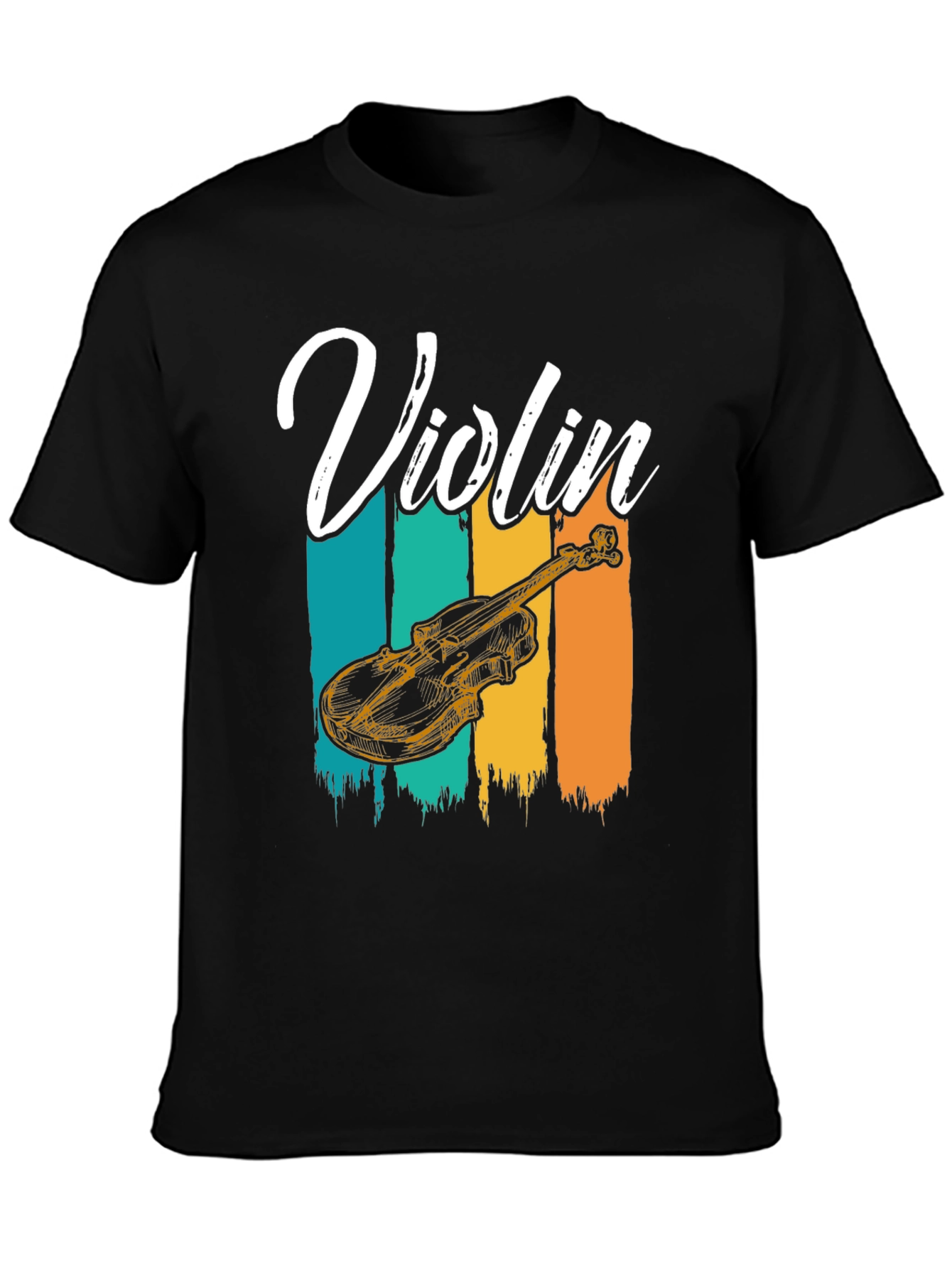 Black Vintage Violin T-Shirt - Music Lover Tee view 3
